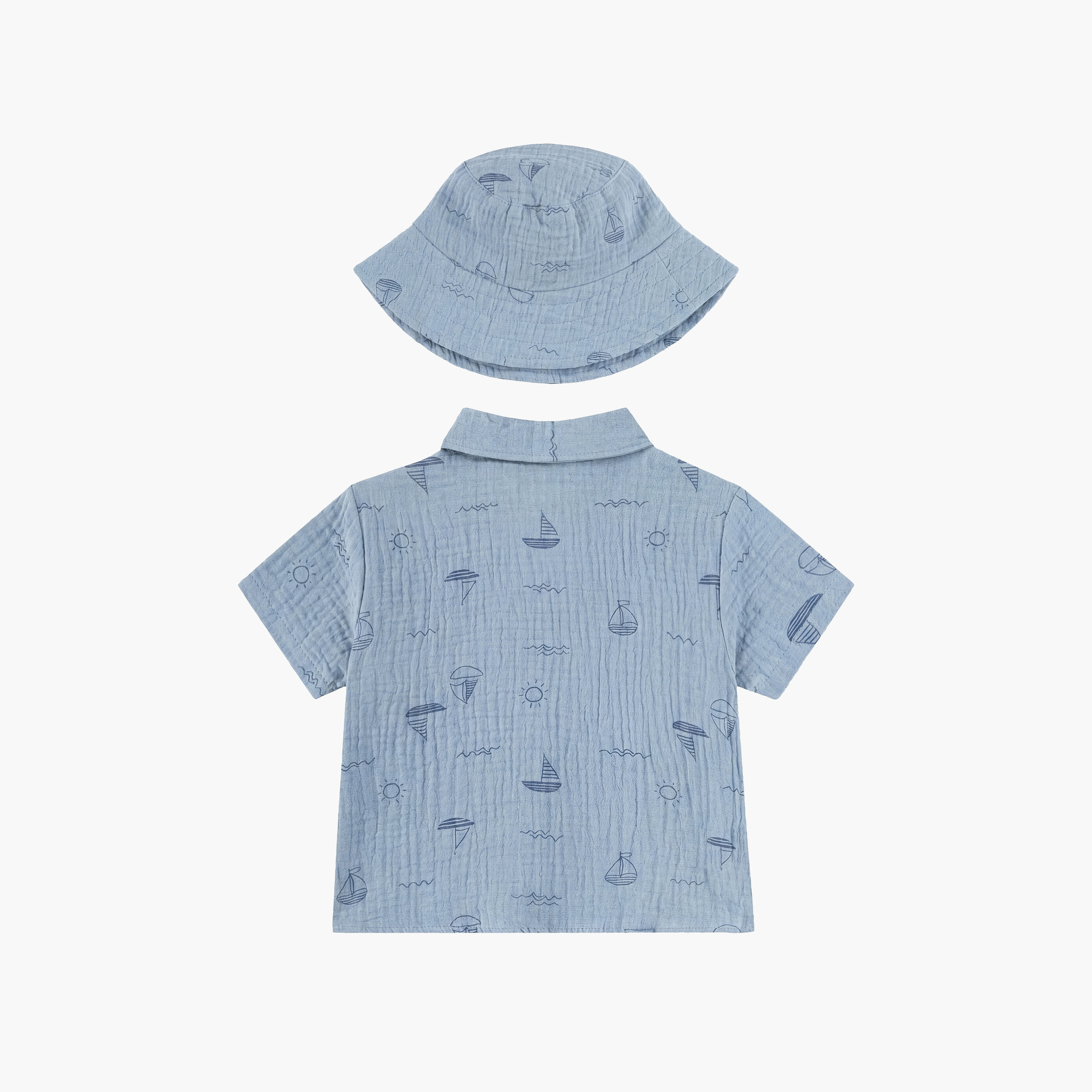 Huggies Short Sleeves Printed Shirt & Shorts Set with Cap-baby-boys-clothing-setsandcoords-image-4