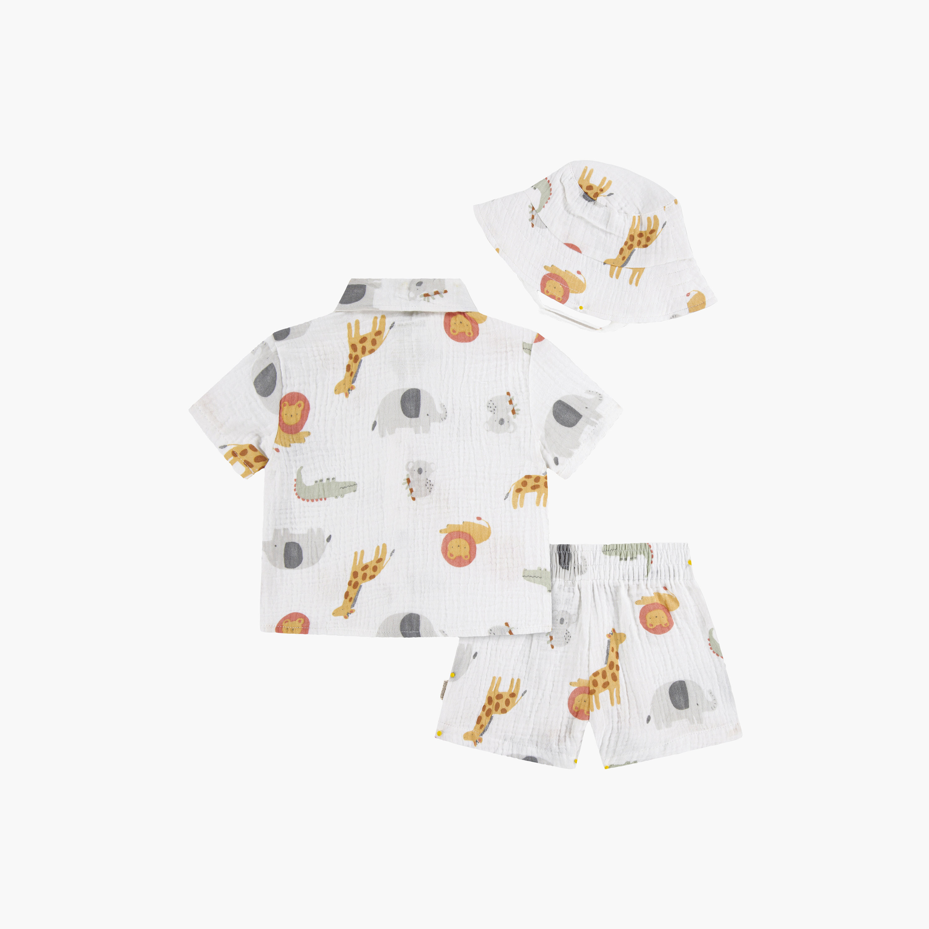 طقم قميص مطبوع وشورت مع قبعة بأكمام قصيرة من هجيز-baby-boys-clothing-setsandcoords-image-2