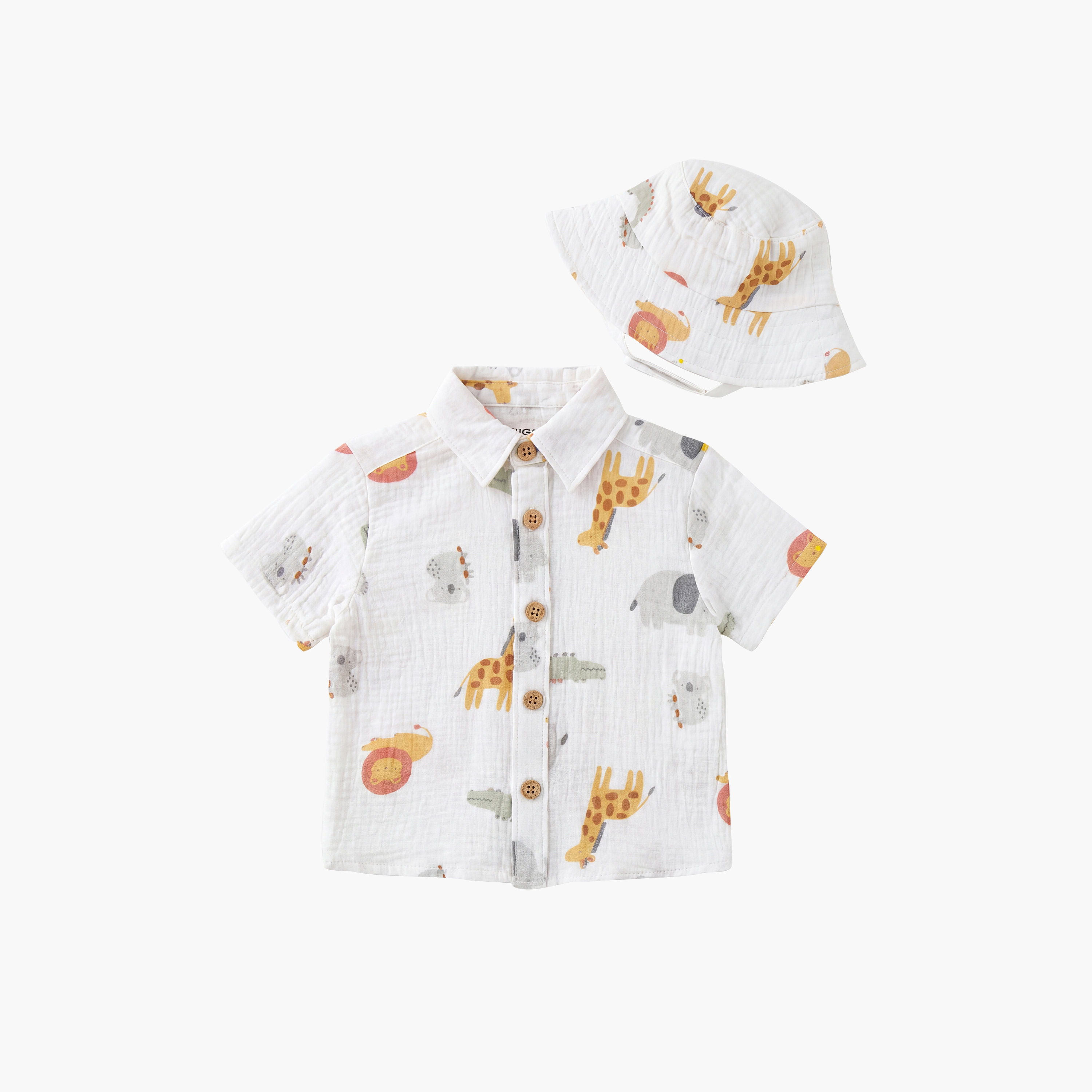 طقم قميص مطبوع وشورت مع قبعة بأكمام قصيرة من هجيز-baby-boys-clothing-setsandcoords-image-3