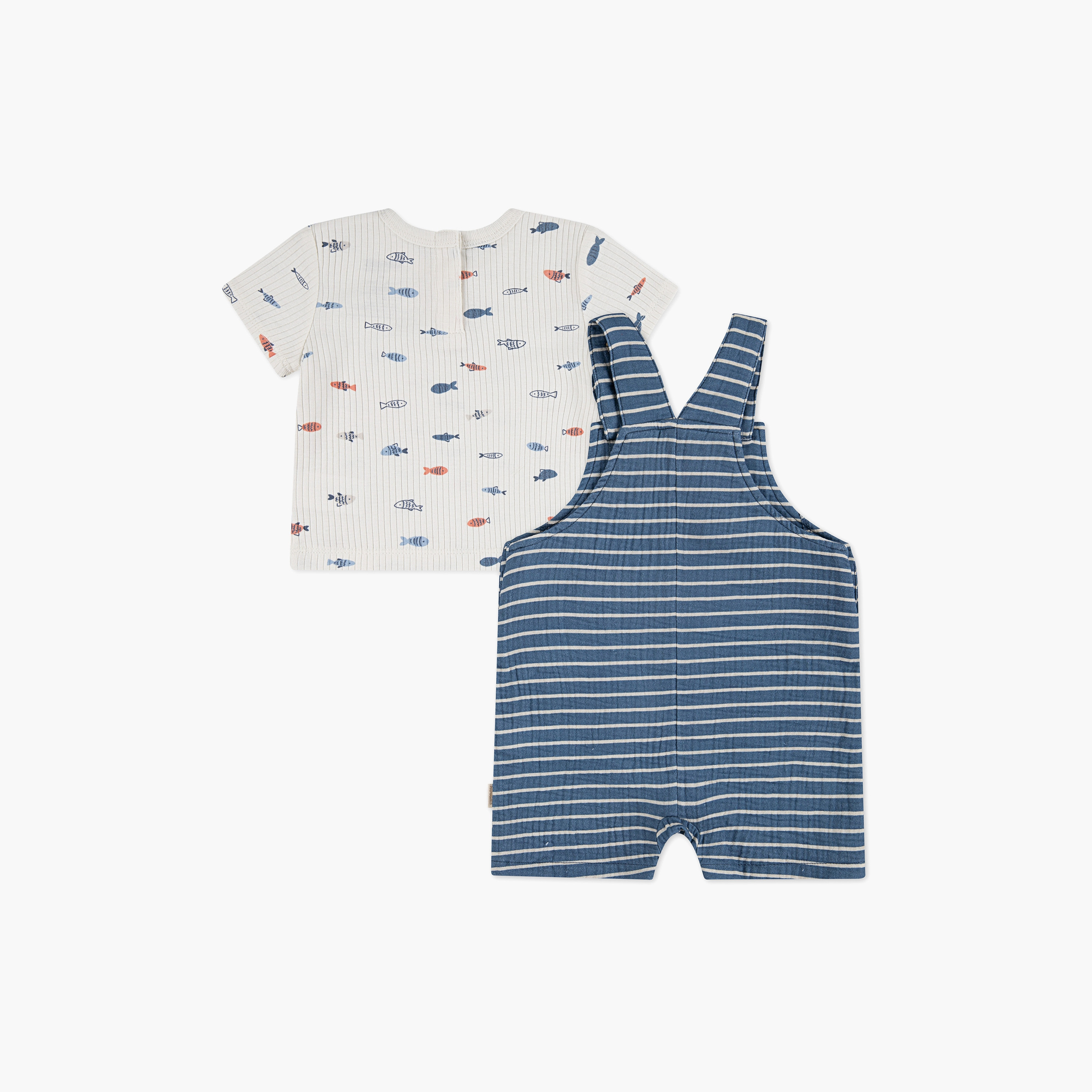 Huggies Short Sleeves Striped T-Shirt & Dungaree Set-baby-boys-clothing-setsandcoords-image-2