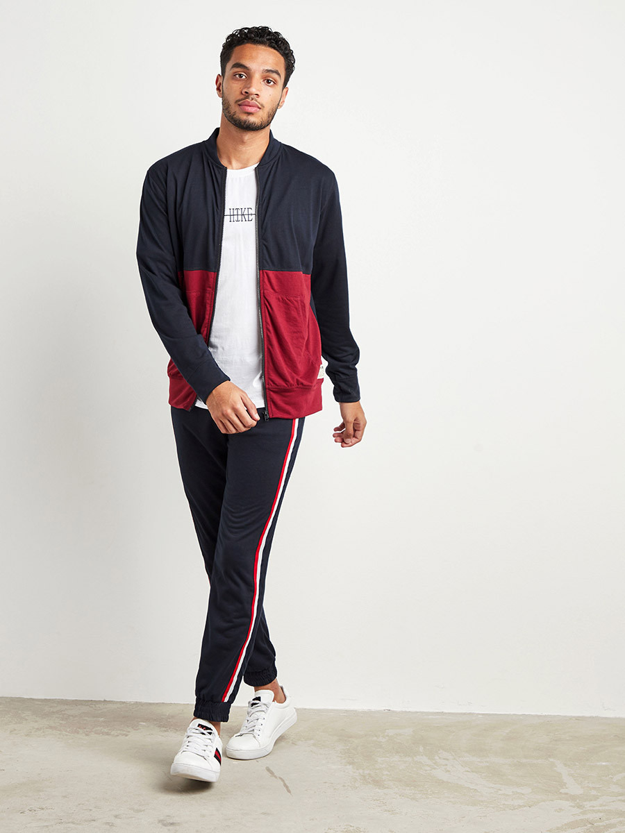 Color Block Full Sleeves Sweatshirt with Front Zip Closure-men-winterwear-hoodiesandsweatshirts-image-2