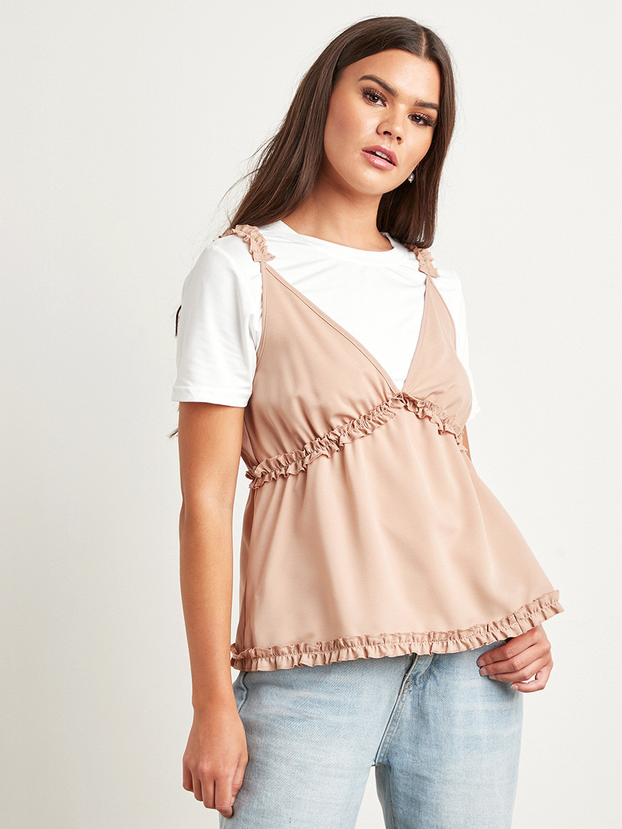 بلوزة بكشكش بلا أكمام من ستايلي-women-clothing-tshirts-image-1
