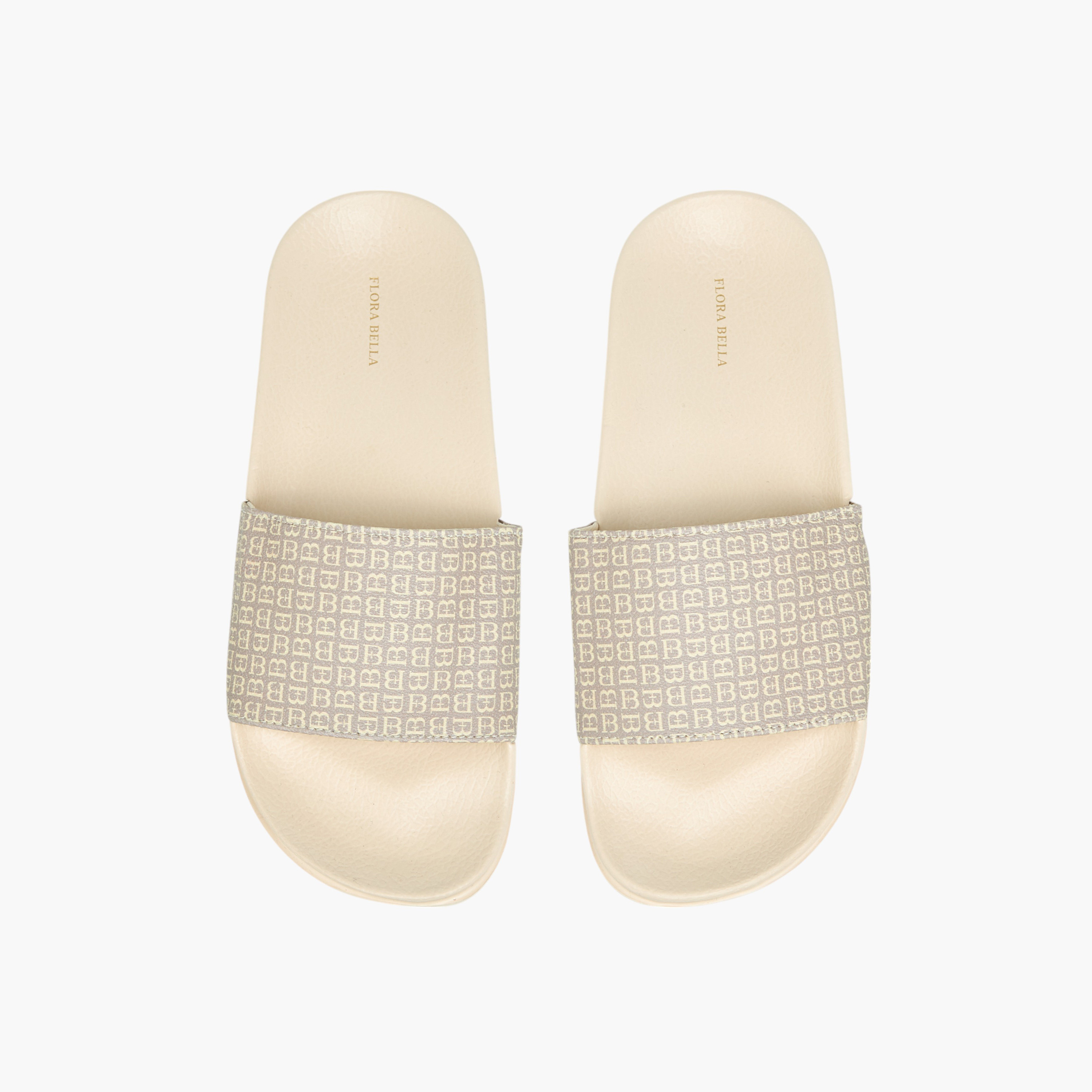 Flora Bella Monogram Print Slip-On Slides-women-shoes-flipflopsandslides-image-1
