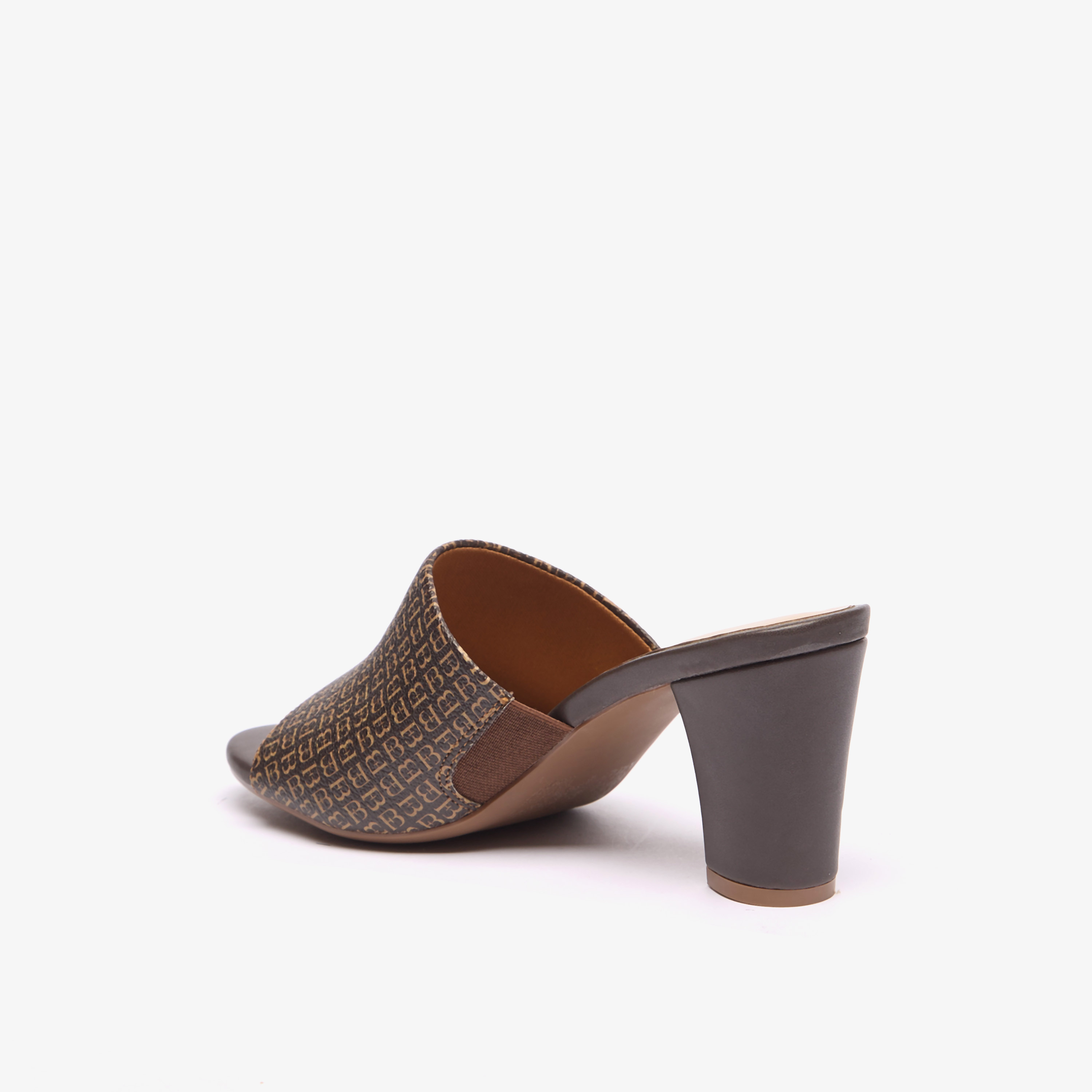 Flora Bella Monogram Print Slip-On Sandals with Block Heels-women-shoes-sandals-heeled-image-2