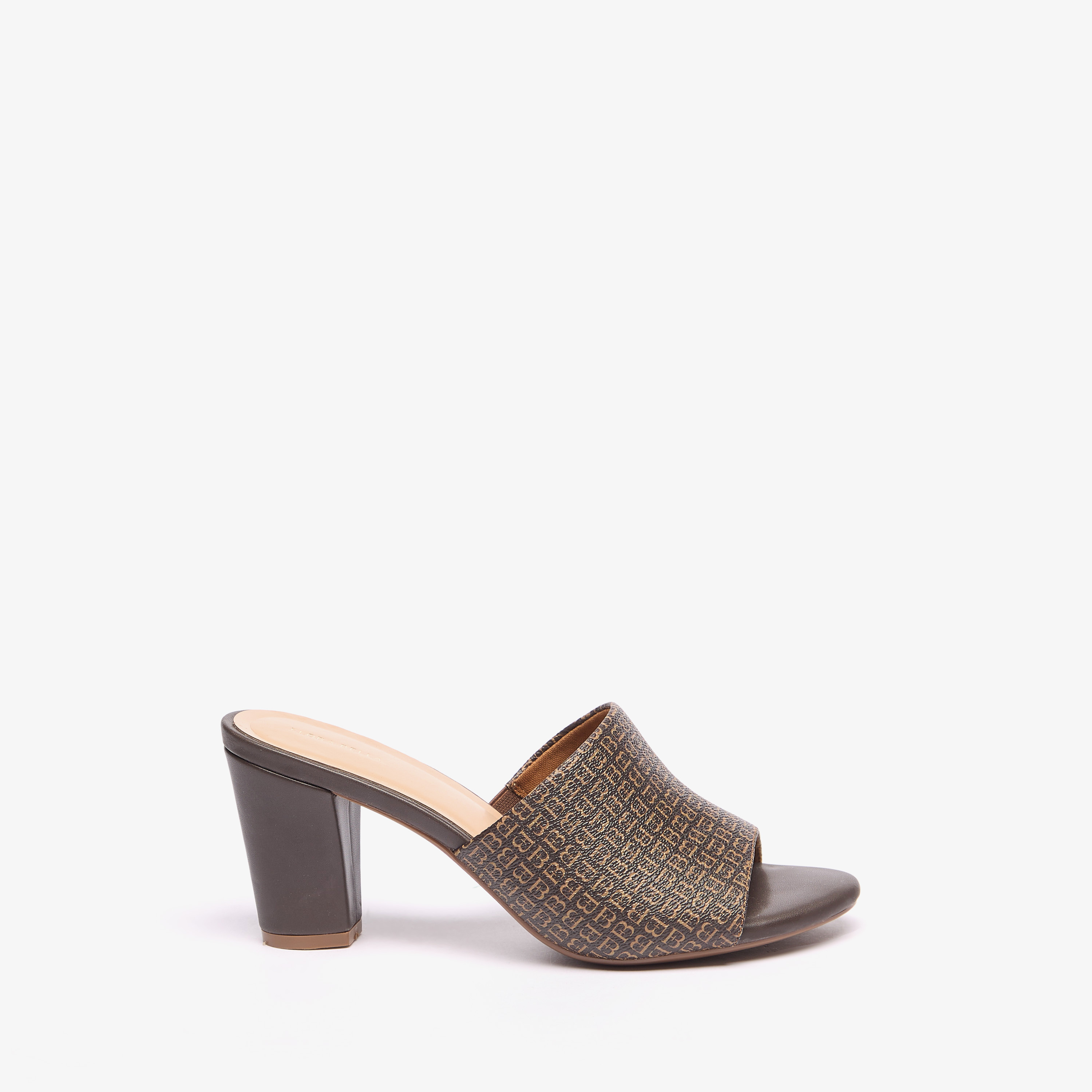Flora Bella Monogram Print Slip-On Sandals with Block Heels-women-shoes-sandals-heeled-image-3