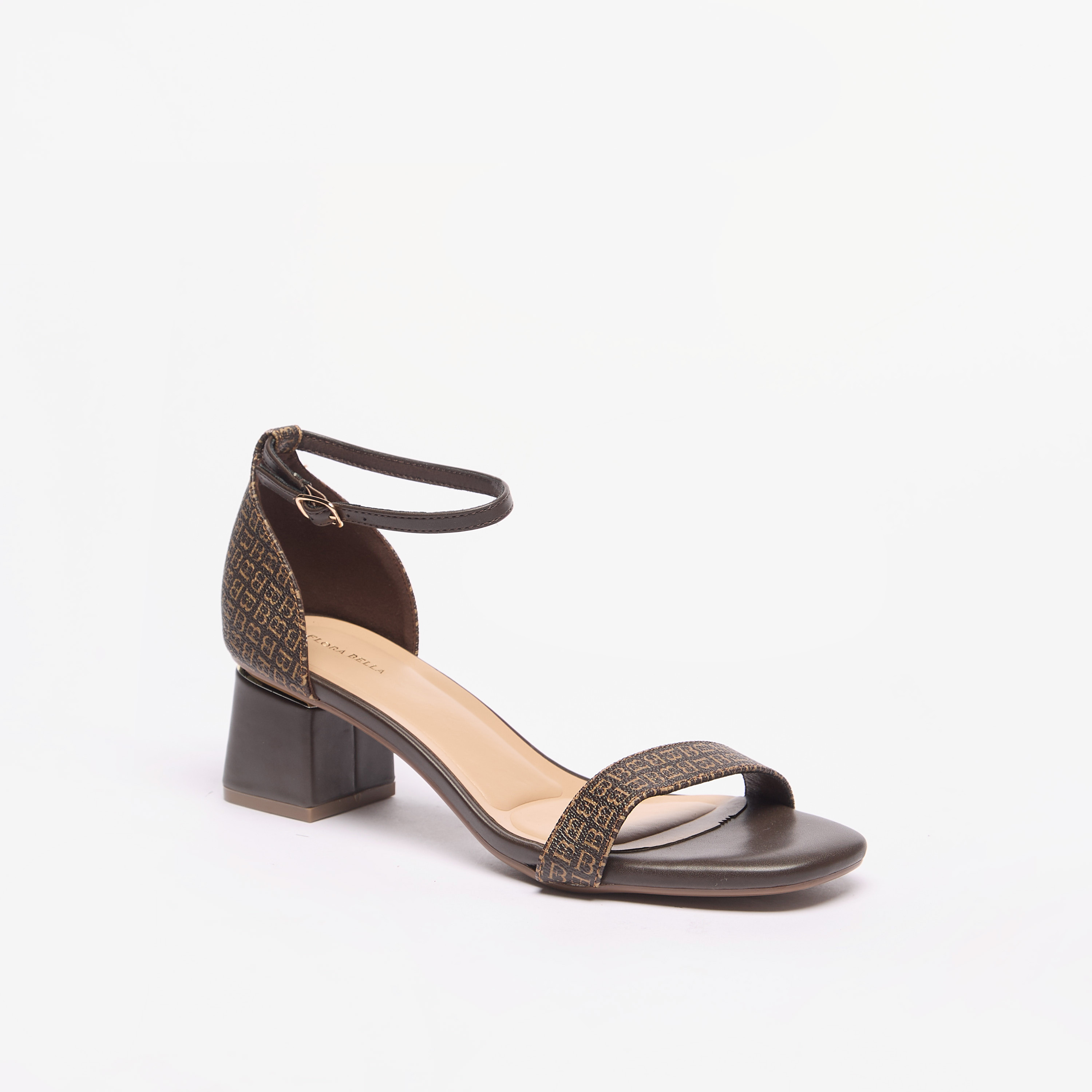 صندل مونوجرام بكعب عريض وإغلاق بإبزيم من فلورا بيلا-women-shoes-sandals-heeled-image-1