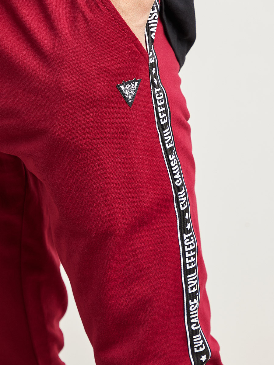 Slogan Print Tape Panel Slim Fit Jogger-men-clothing-bottoms-joggers-image-4