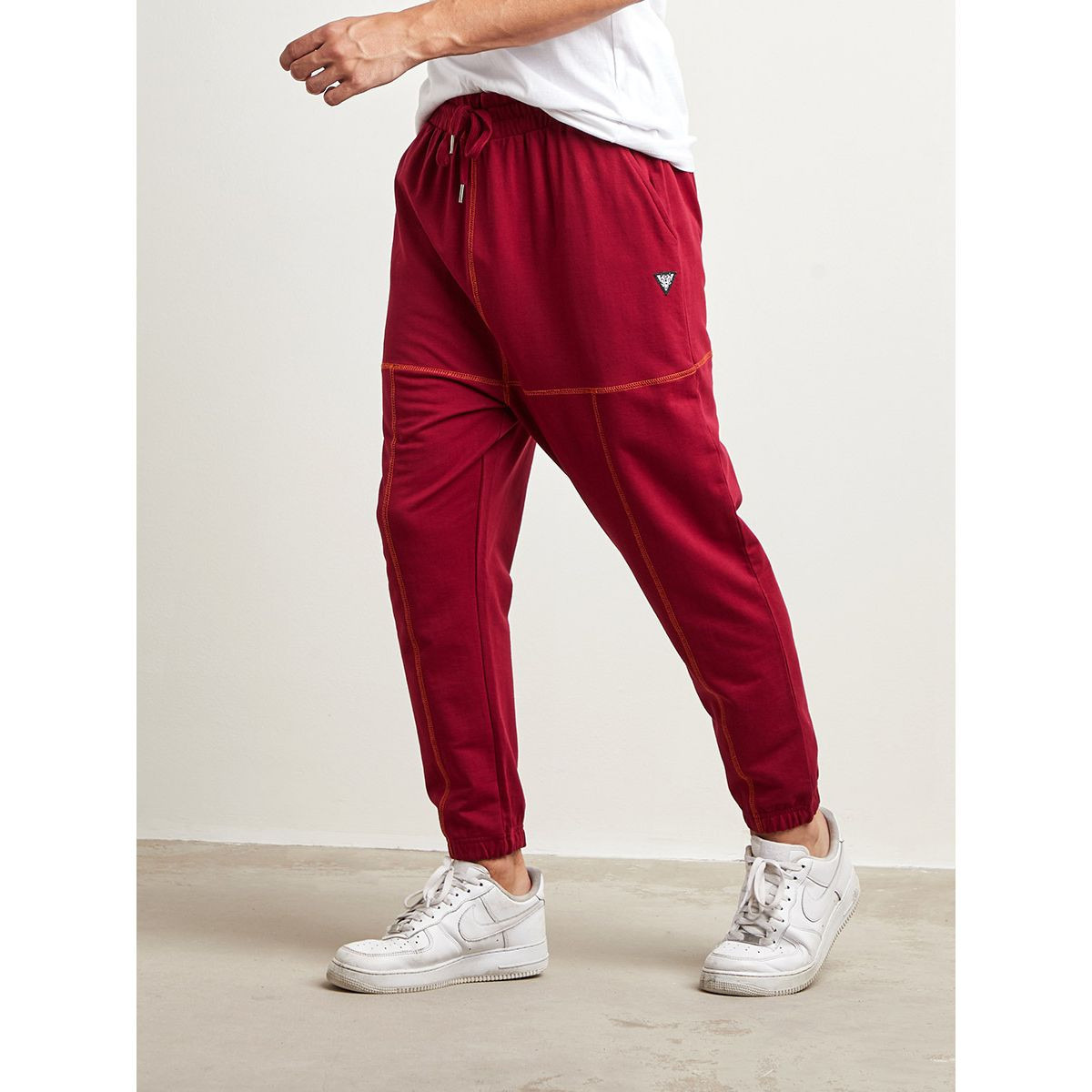 Drop Crotch Contrast Stitched Detail Jogger-men-clothing-bottoms-joggers-image-1