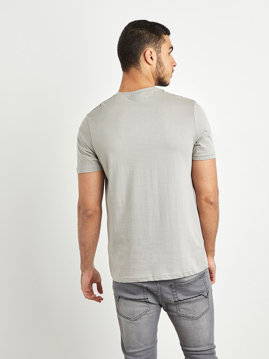 Badge Detail Slim Fit T-shirt with Short Sleeves-men-clothing-tshirtsandpolos-tshirts-image-3