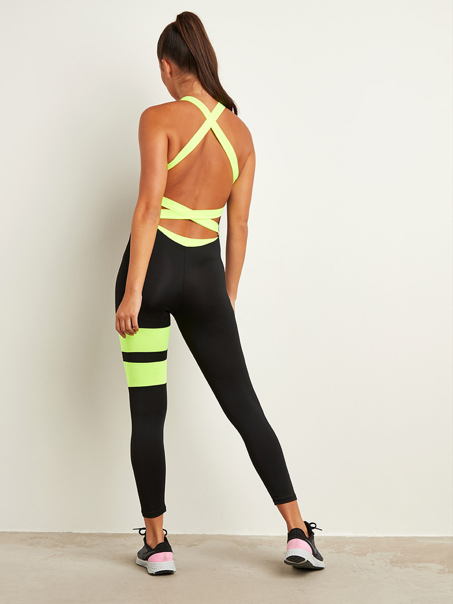 Styli Neon Striped Crossback Active Jumpsuit-sports-women-clothing-tshirtsandvests-image-2