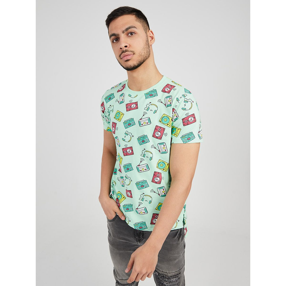 تيشيرت مطبع بقصة عادية من ستايلي-men-clothing-tshirtsandpolos-tshirts-image-1