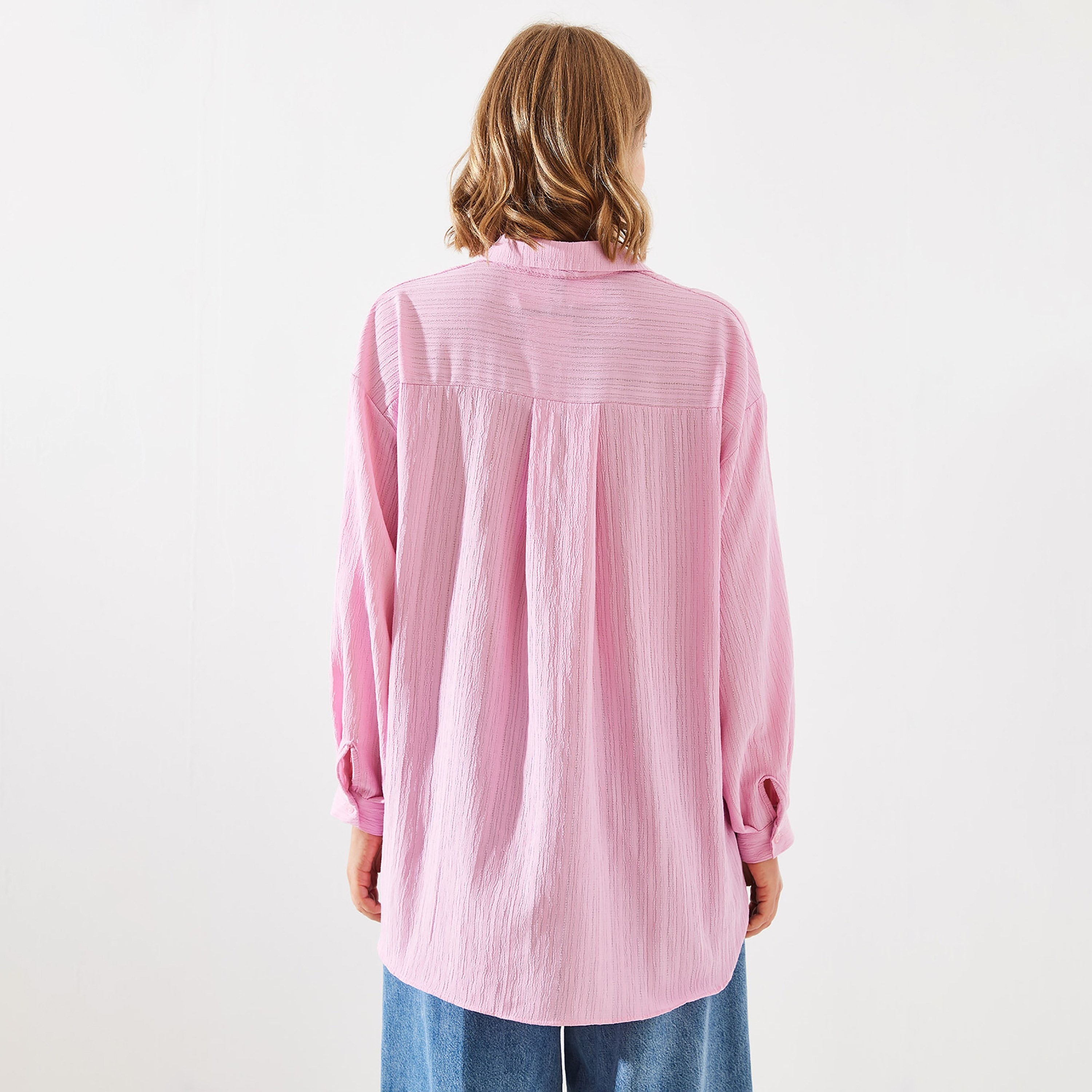 قميص الوردي النسائي ذو الياقة المزخرفة والأكمام المنسدلة من بيانكو لوتشي-women-clothing-shirtsandblouses-shirts-image-3