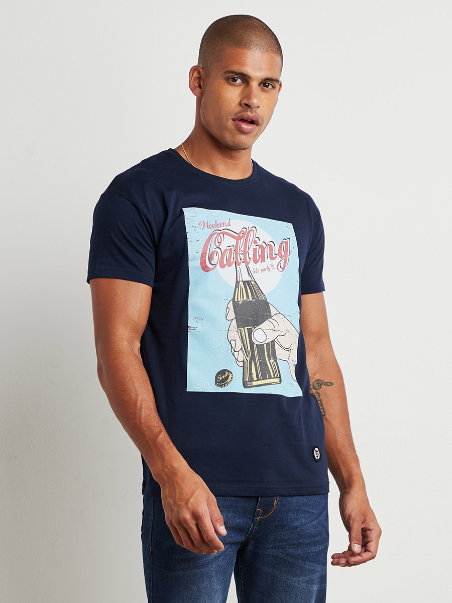 Weekend Calling Graphic Printed Regular Fit T-shirt-men-clothing-tshirtsandpolos-tshirts-image-1