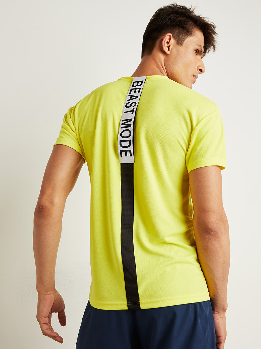 Beast Mode Taping Back Print Detail T-shirt with Short Sleeves-men-clothing-tshirtsandpolos-tshirts-image-1