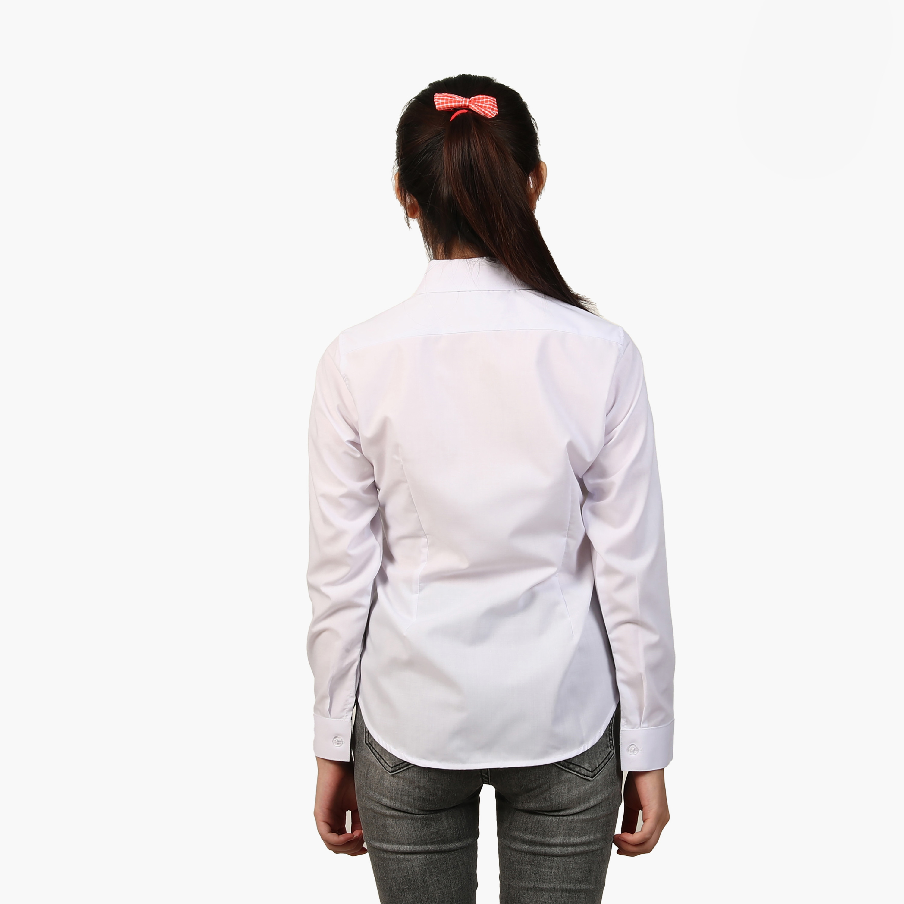 قميص بأكمام طويلة للمرحلة المتوسطة والثانوية من ماي سكول - أبيض-girls-clothing-schoolwear-blousesandshirts-image-4