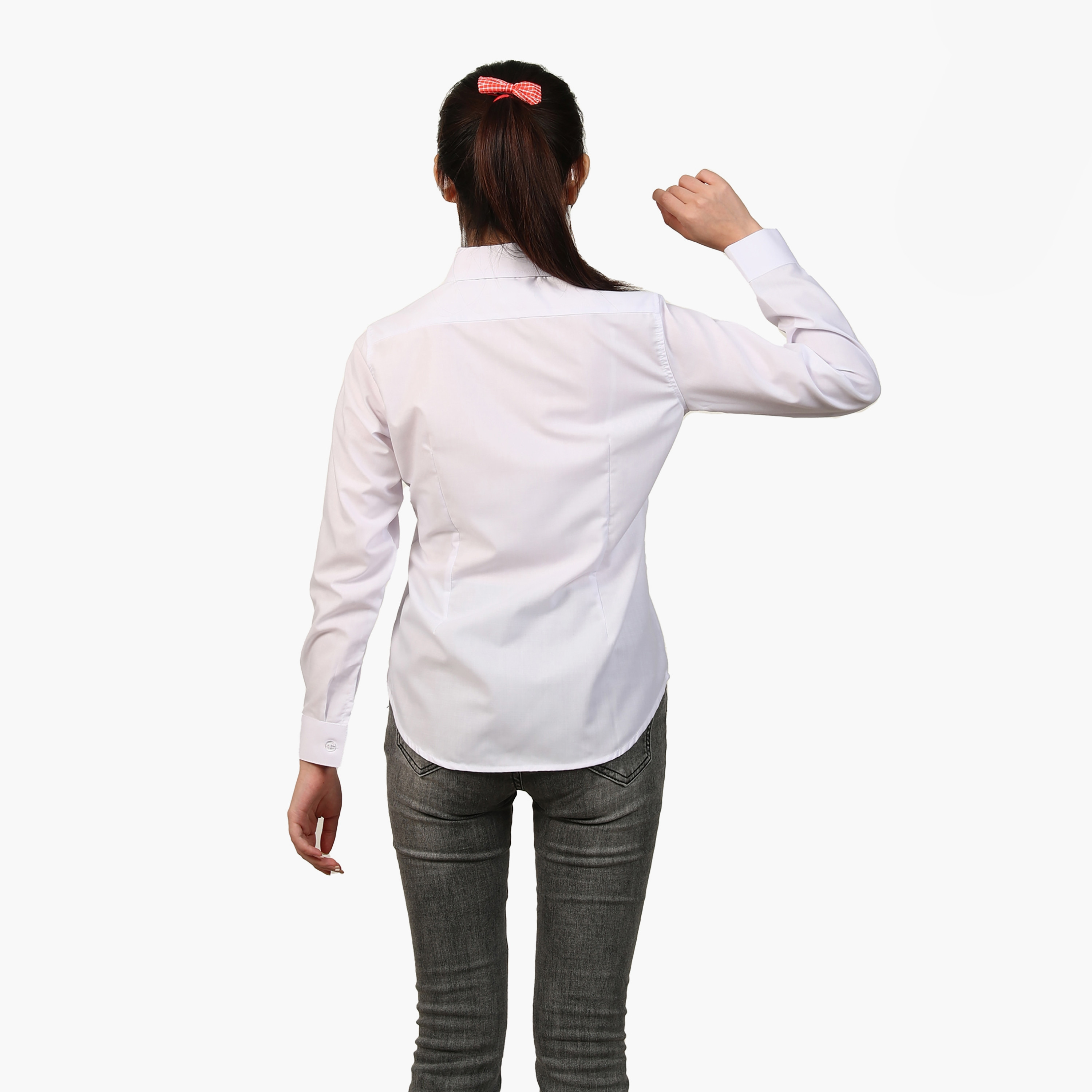 قميص بأكمام طويلة للمرحلة المتوسطة والثانوية من ماي سكول - أبيض-girls-clothing-schoolwear-blousesandshirts-image-5