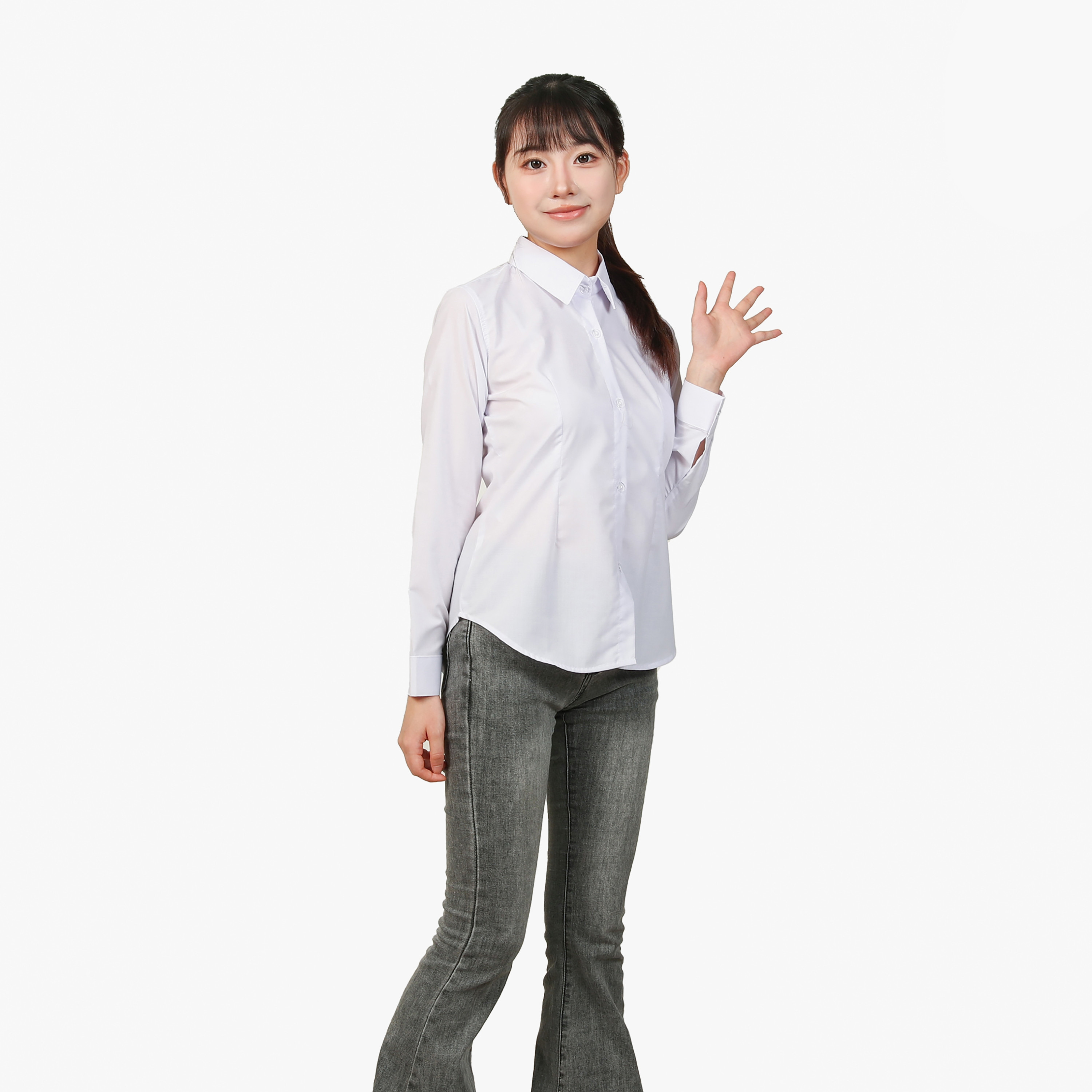 قميص بأكمام طويلة للمرحلة المتوسطة والثانوية من ماي سكول - أبيض-girls-clothing-schoolwear-blousesandshirts-image-6