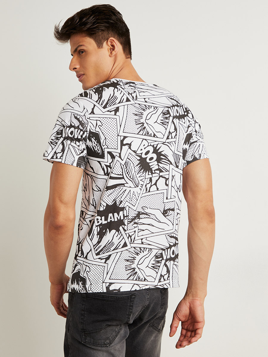 Super Comic Graphic Printed T-shirt with Short Sleeves-men-clothing-tshirtsandpolos-tshirts-image-3