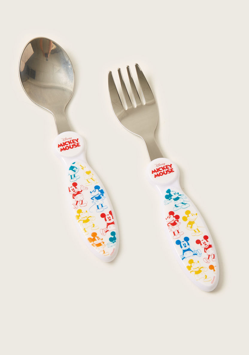 Disney Mickey Mouse Print 2-Piece Cutlery Set-Mealtime Essentials-image-0