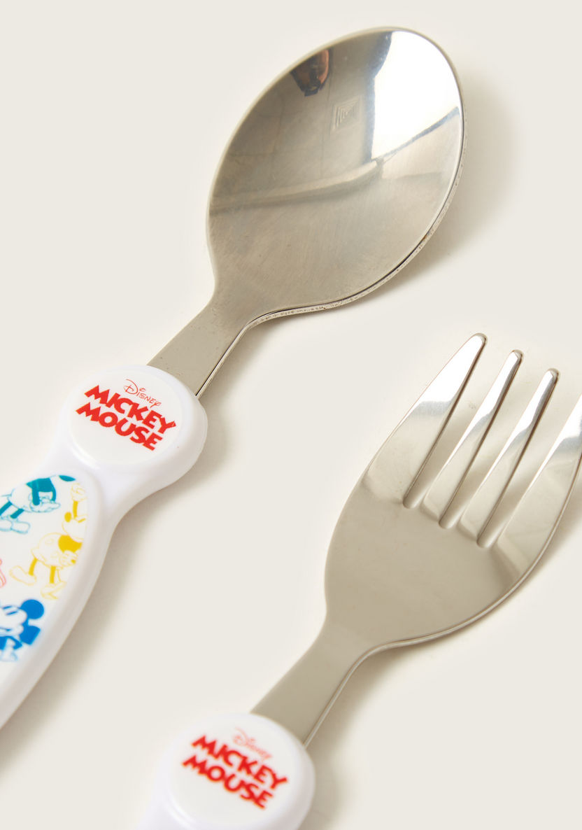 Disney Mickey Mouse Print 2-Piece Cutlery Set-Mealtime Essentials-image-1
