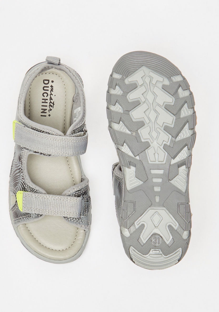 Mister Duchini Printed Sandals with Hook and Loop Closure-Boy%27s Sandals-image-4