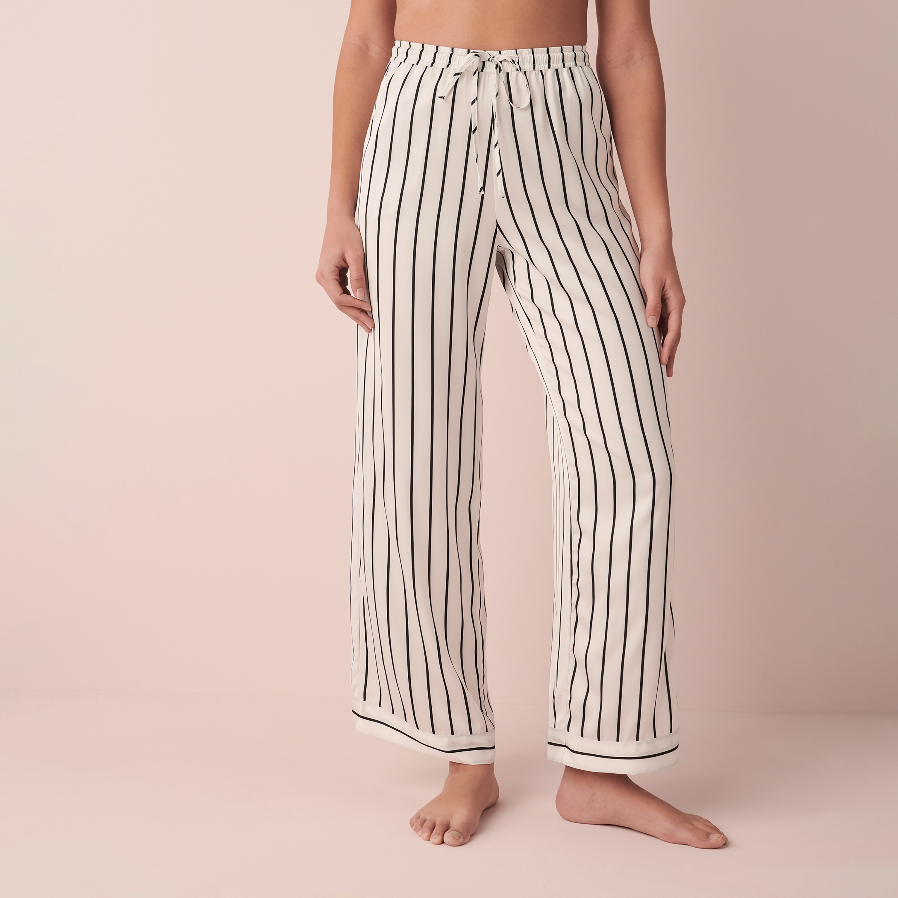 Buy Women s La Vie En Rose B W Satin Stripes Pants with Side