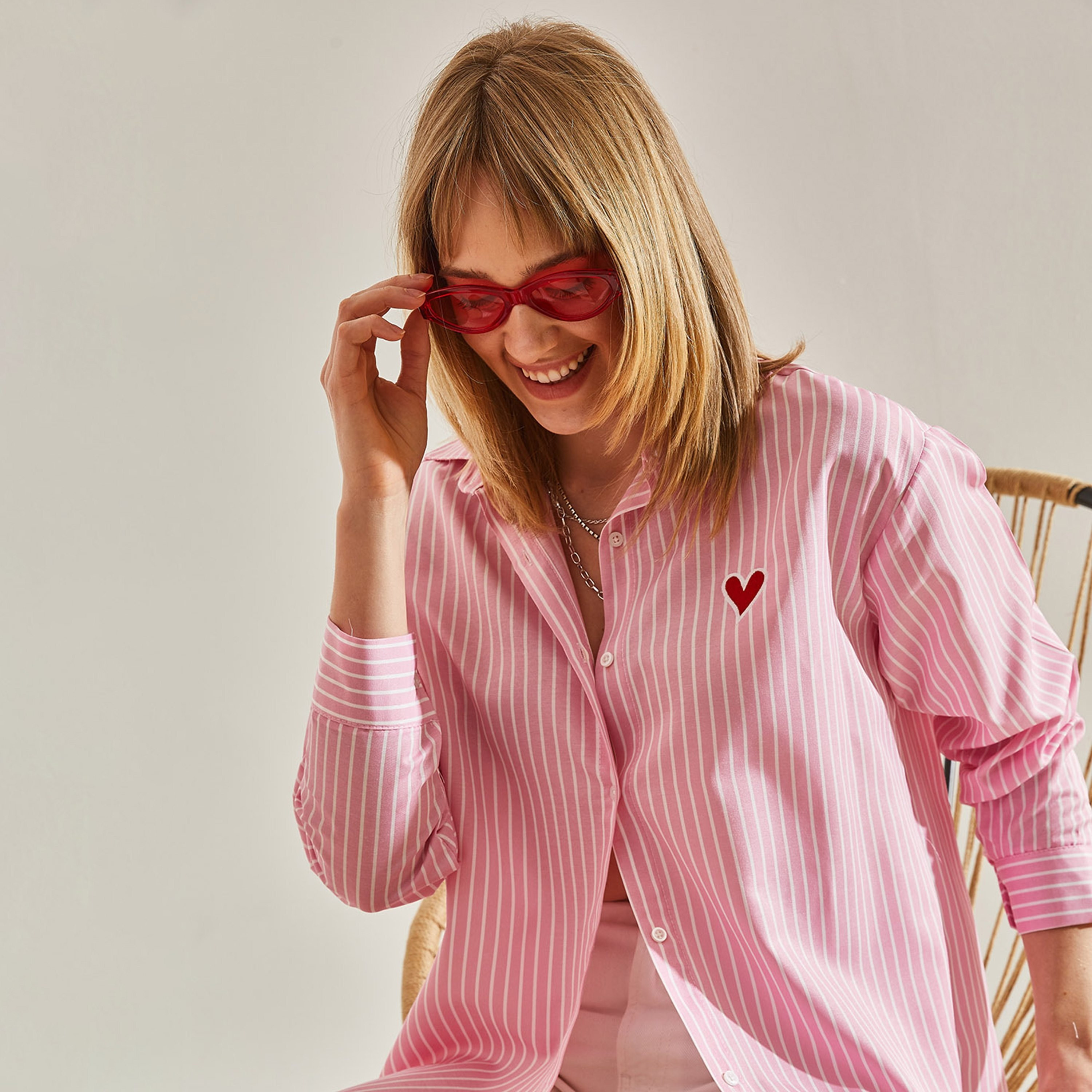 Bianco Lucci Stripes Collared Pink Women's Shirt-women-clothing-shirtsandblouses-shirts-image-4