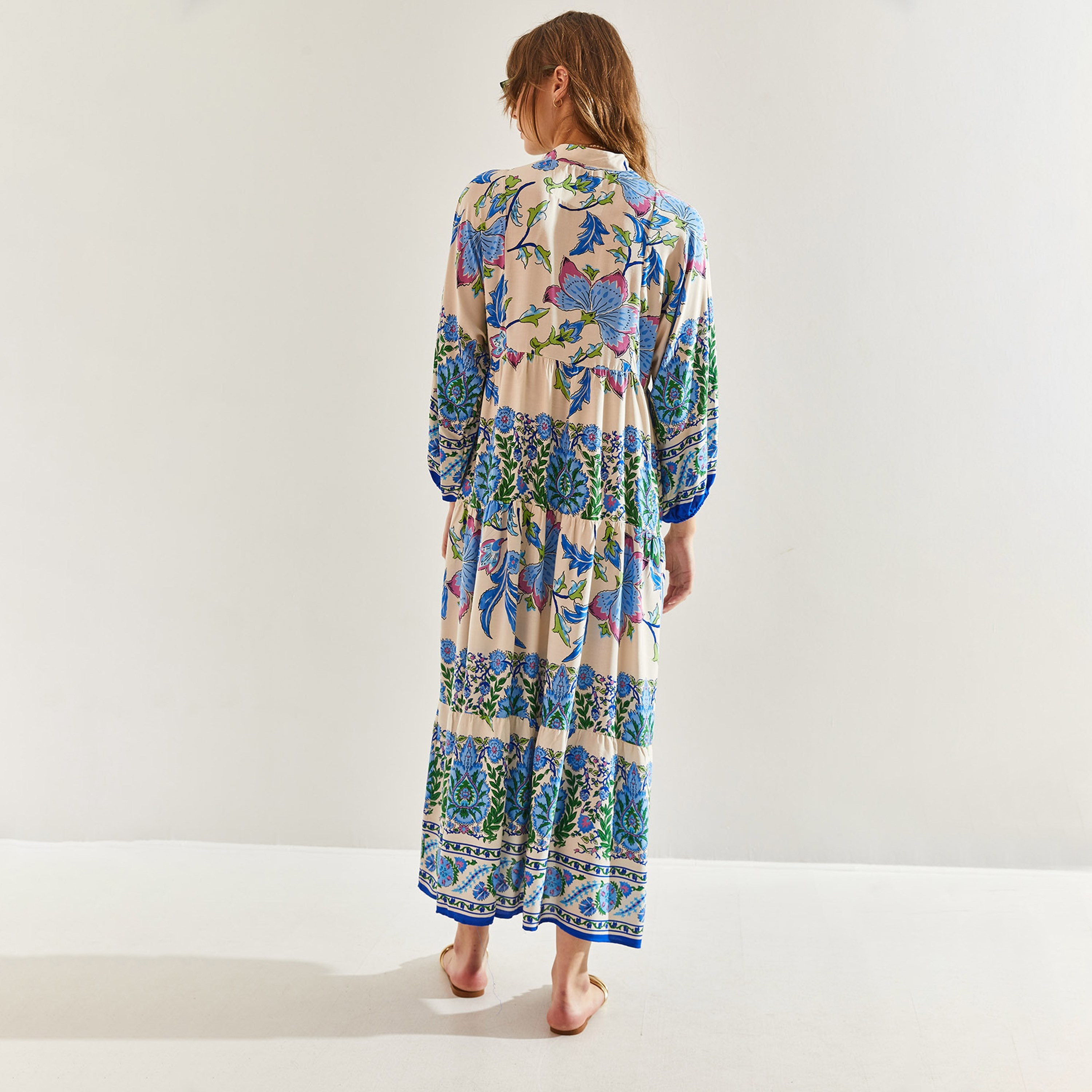 فستان ماكسي متعدد الطبقات بأكمام مرنة للنساء من بيانكو لوتشي-women-clothing-dresses-image-4