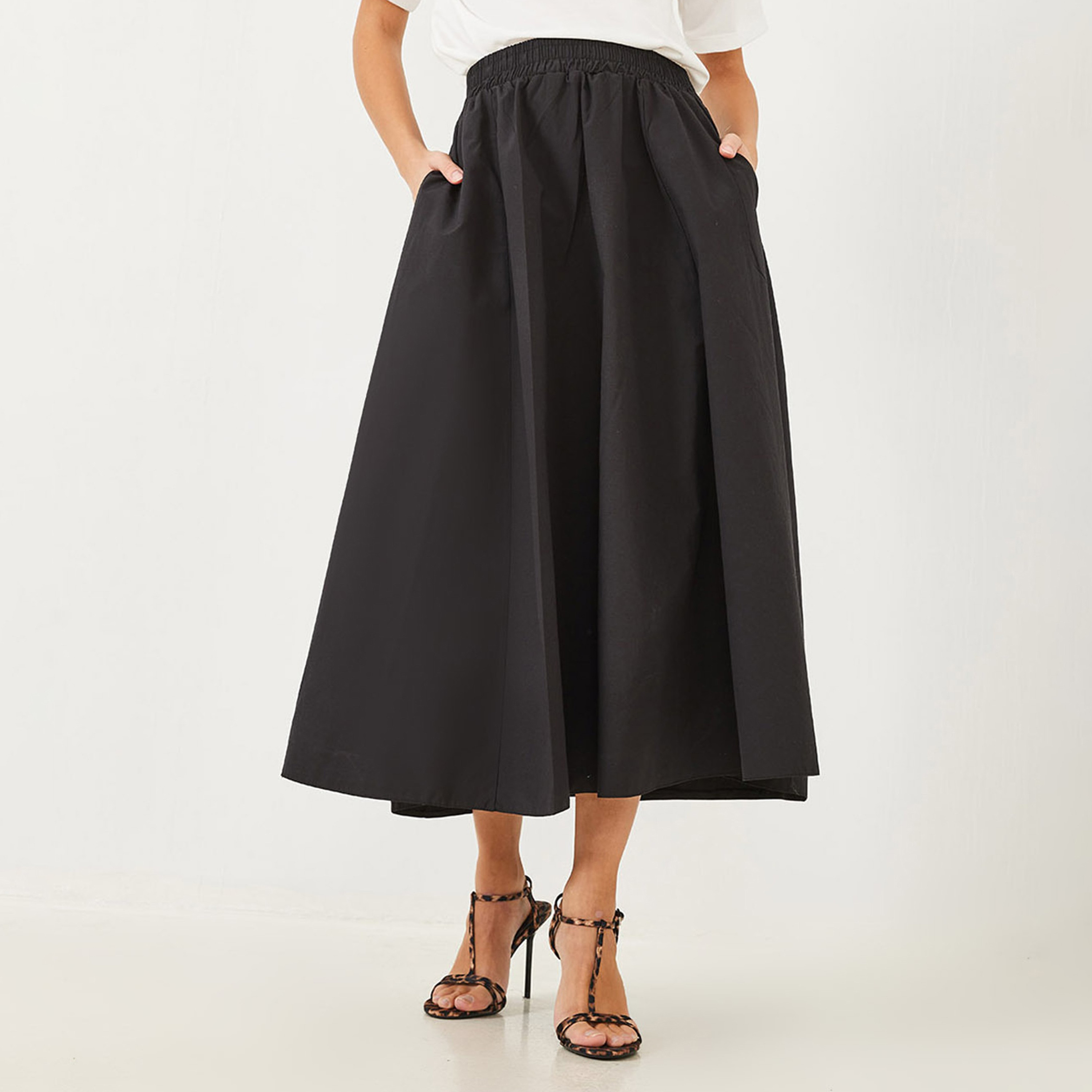 تنورة ماكسي نسائية عالية الخصر بتصميم باراشوت بالون من بيانكو لوتشي-women-clothing-bottoms-skirts-image-1