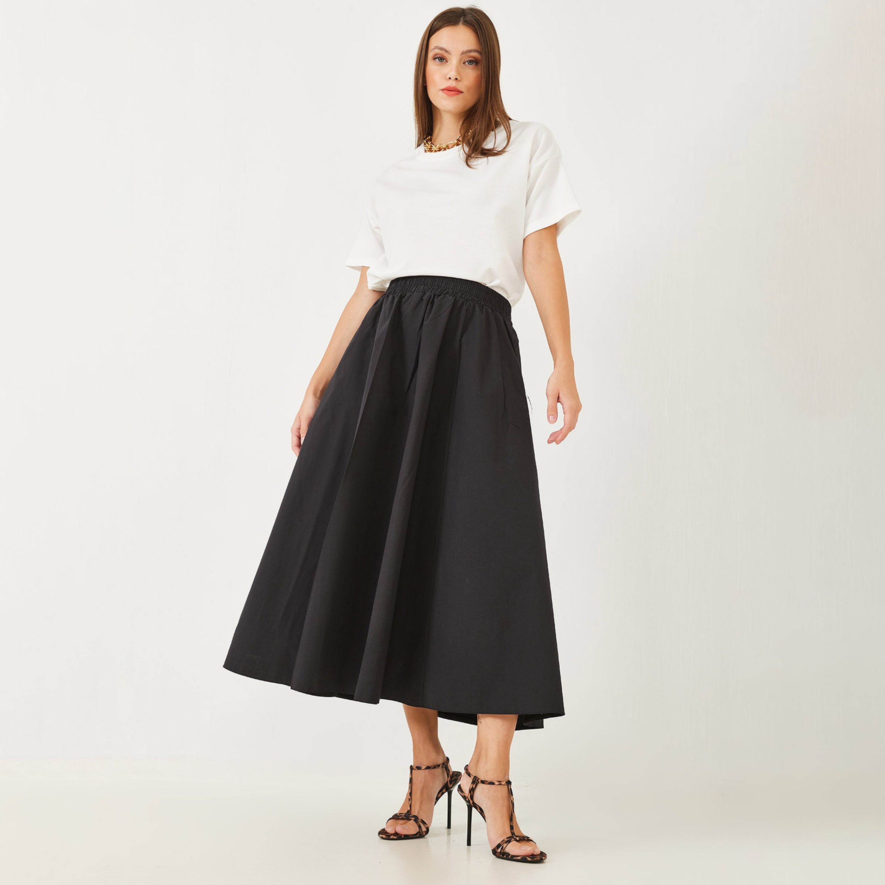 تنورة ماكسي نسائية عالية الخصر بتصميم باراشوت بالون من بيانكو لوتشي-women-clothing-bottoms-skirts-image-2