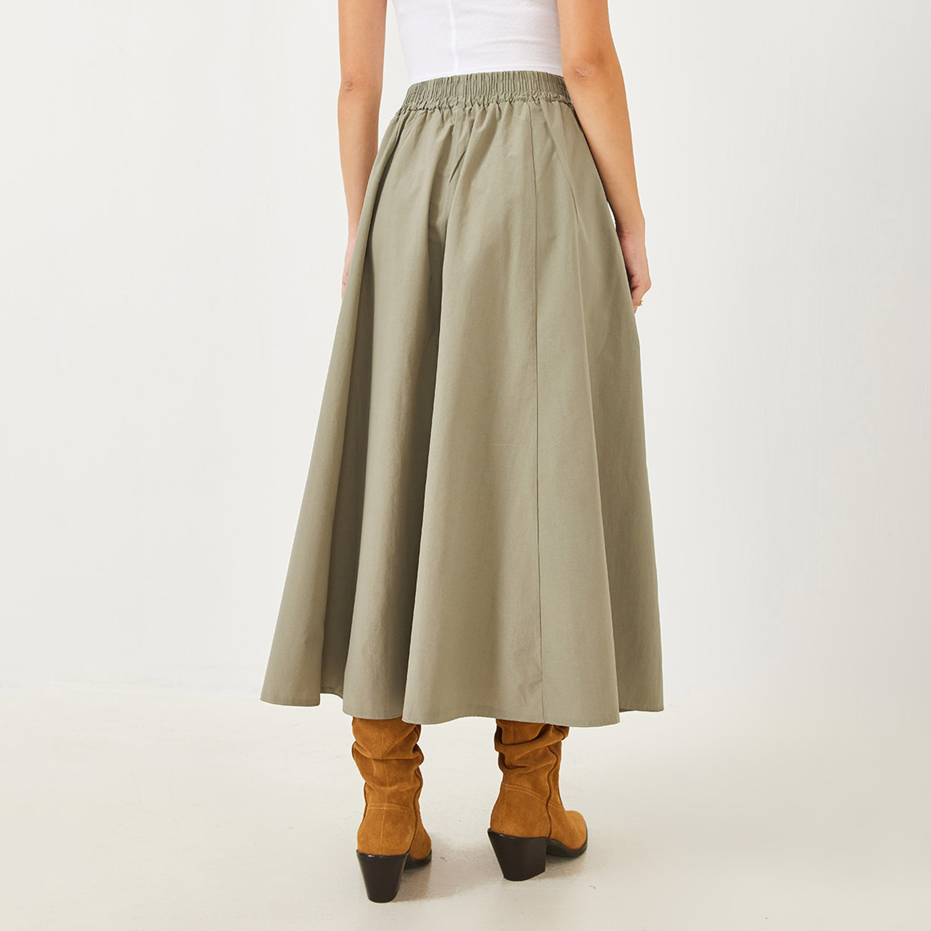 تنورة ماكسي نسائية عالية الخصر بتصميم باراشوت بالون من بيانكو لوتشي-women-clothing-bottoms-skirts-image-7