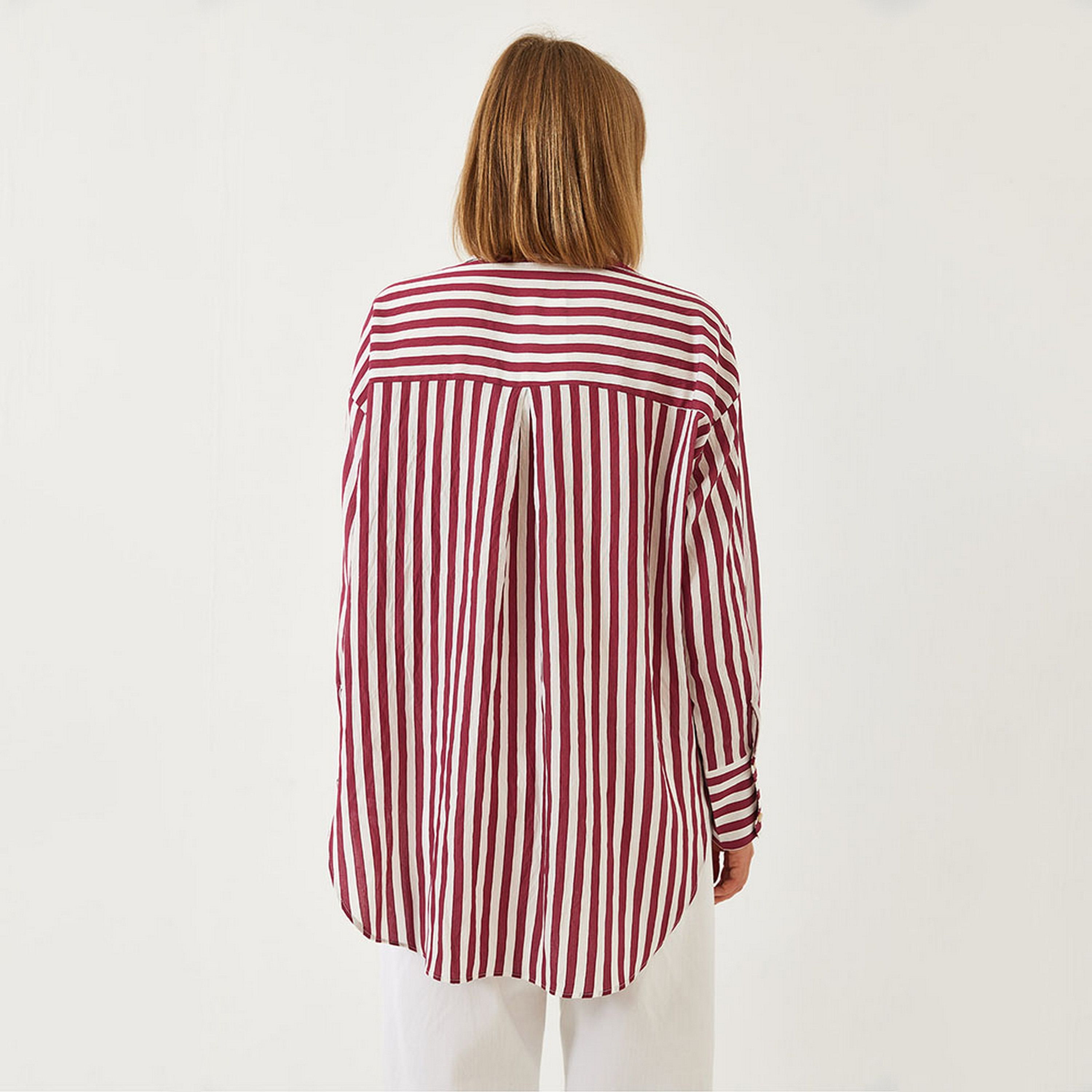 Bianco Lucci Striped Drop Shoulder Sleeves Women's Shirt-women-clothing-shirtsandblouses-shirts-image-8