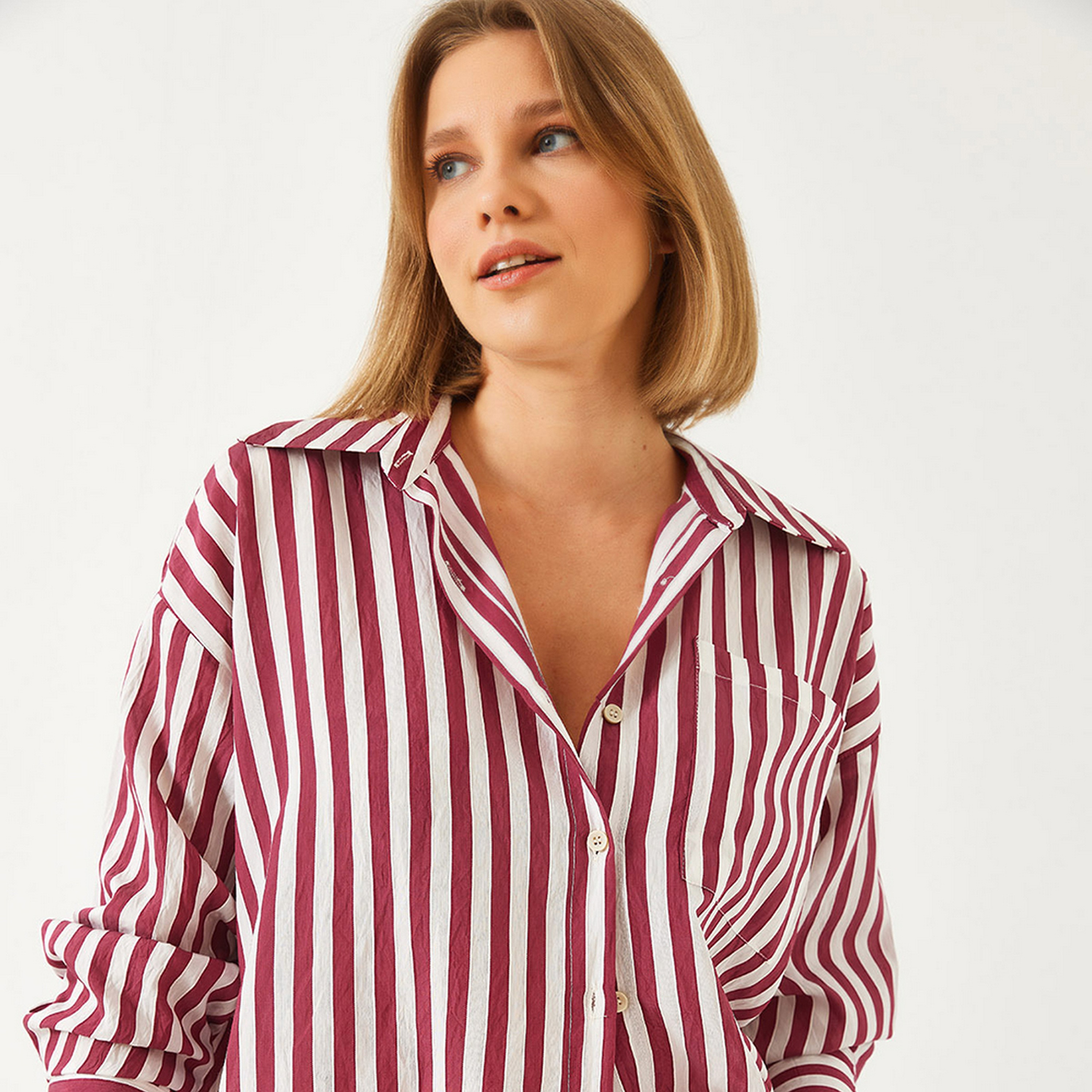 Bianco Lucci Striped Drop Shoulder Sleeves Women's Shirt-women-clothing-shirtsandblouses-shirts-image-10