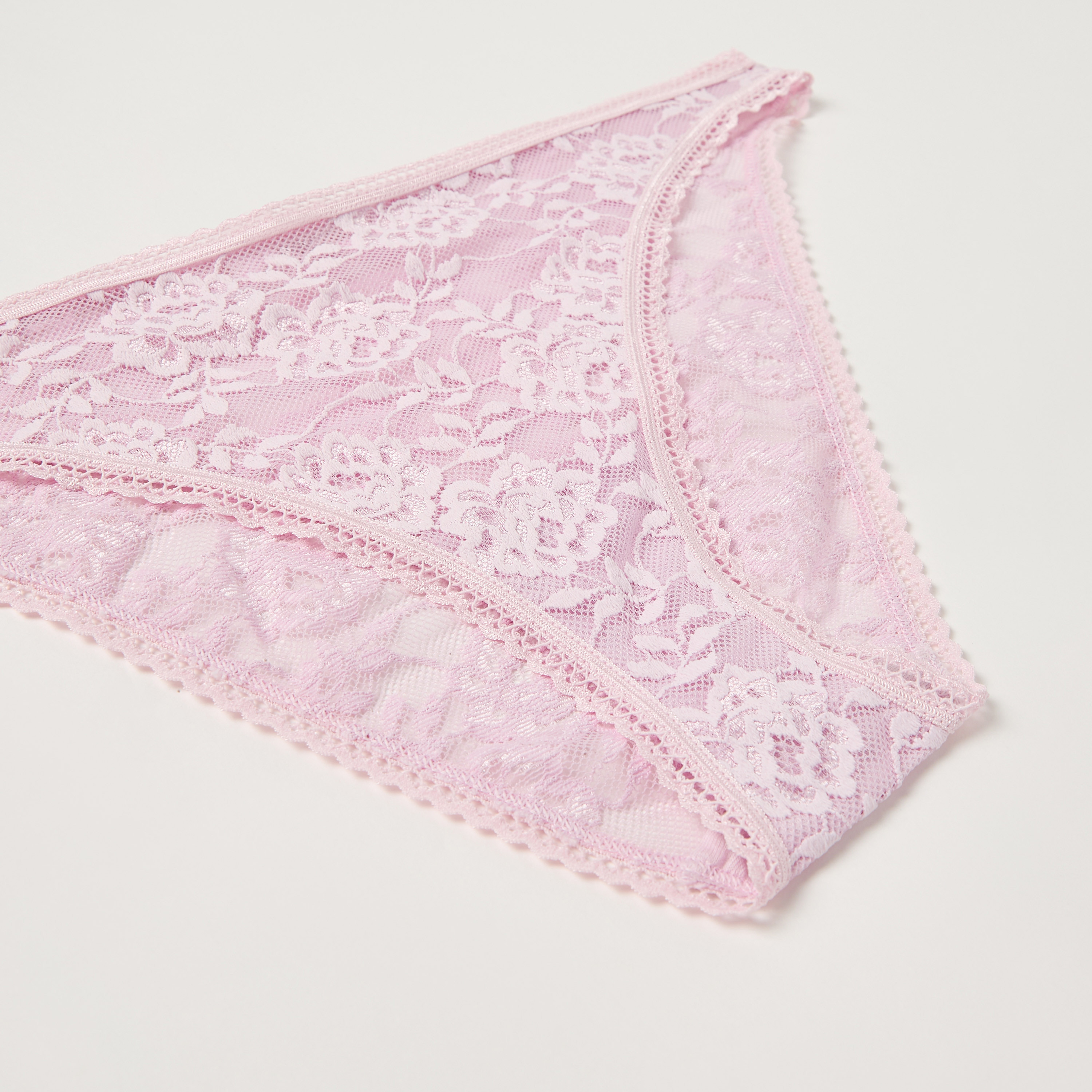 سروال داخلي بكيني بخصر مطاطي ودانتيل من لا سنزا-women-clothing-lingerie-panties-image-12