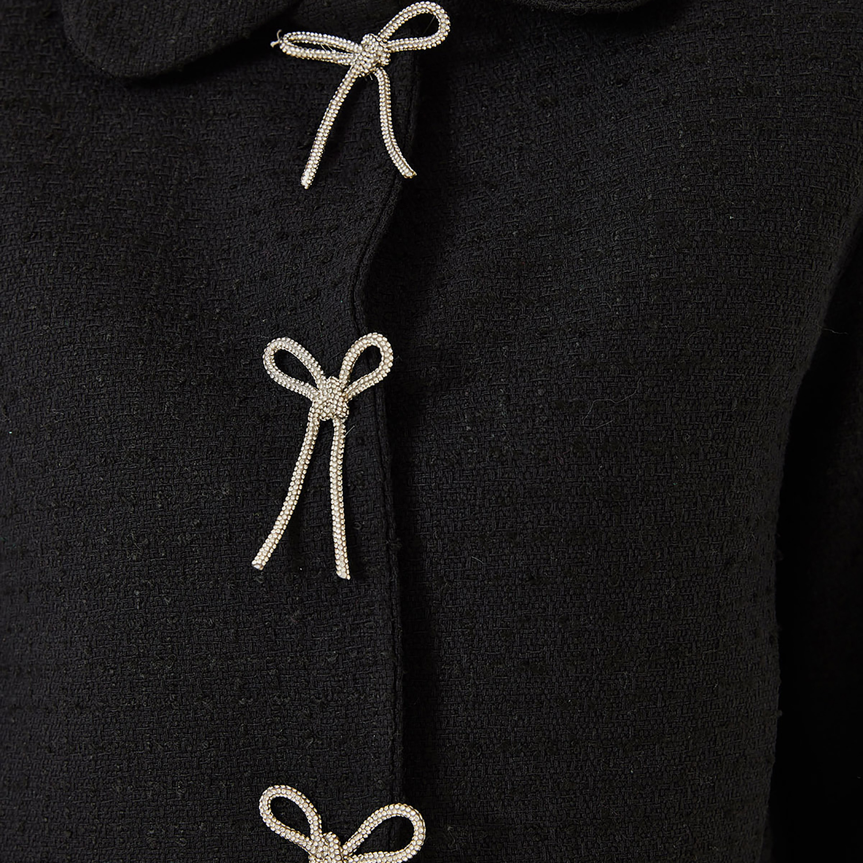 Bianco Lucci Textured Collared Black Women's Jacket-women-winterwear-coatsandjackets-jackets-image-4
