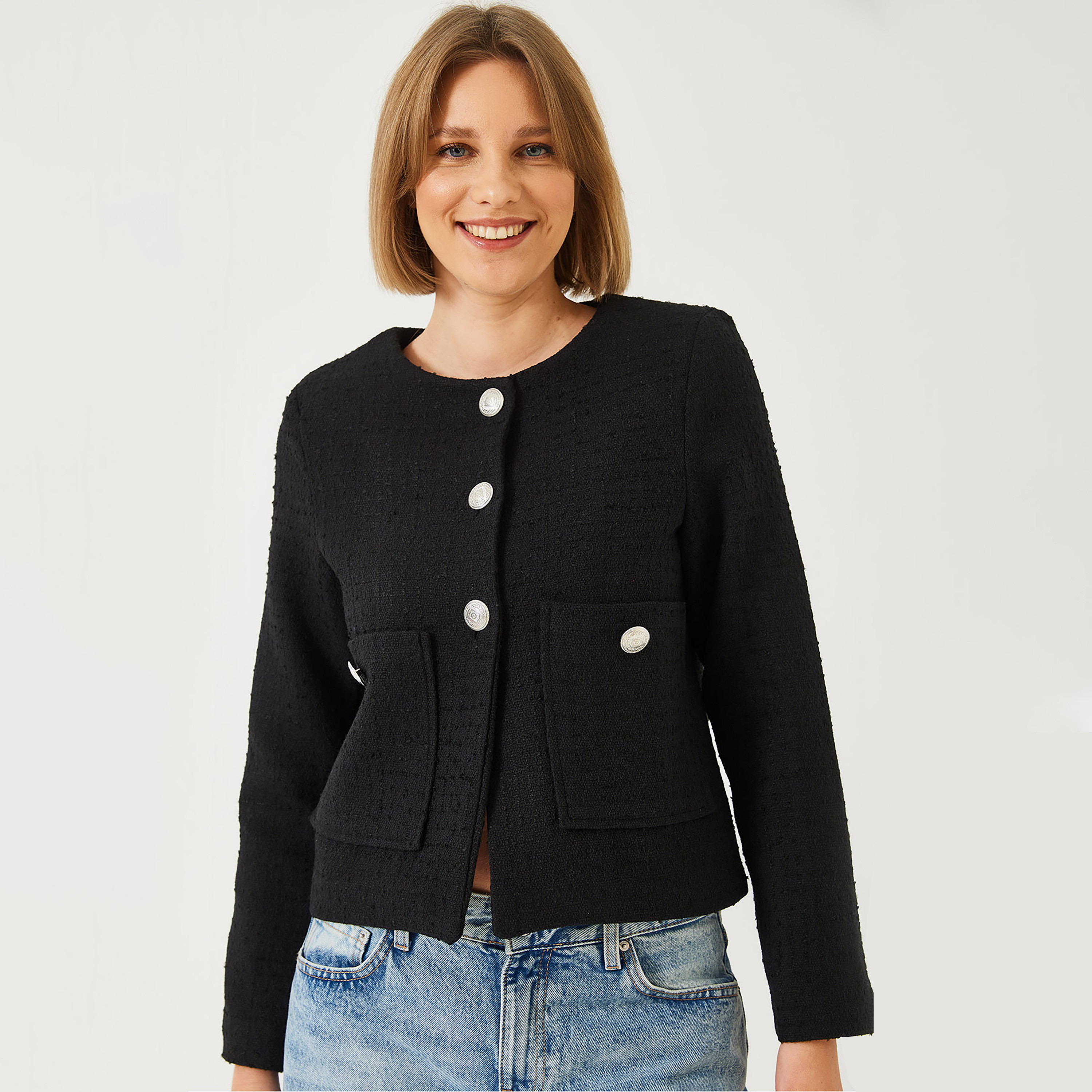 Bianco Lucci Black Women's Jacket-women-winterwear-coatsandjackets-jackets-image-2