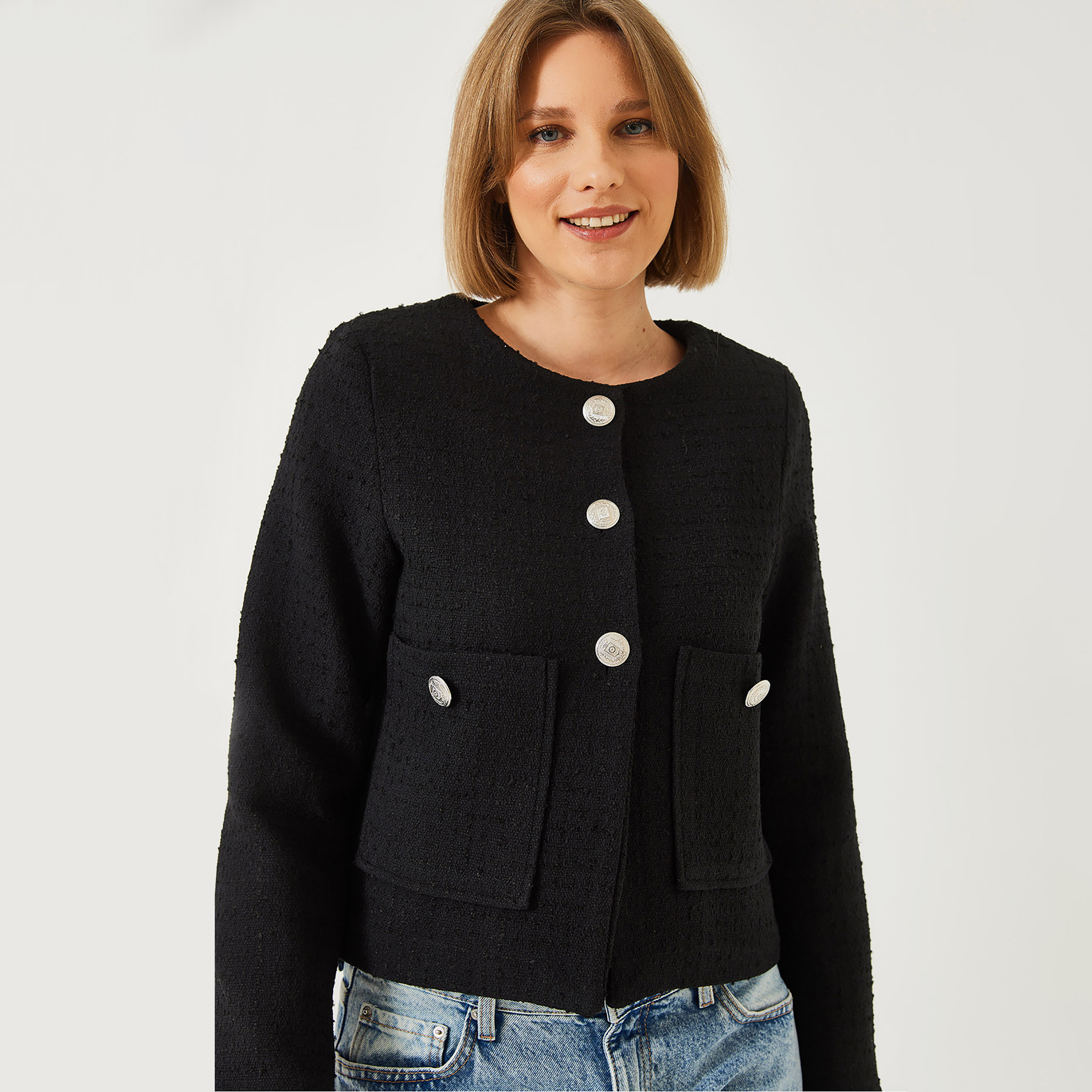 Bianco Lucci Black Women's Jacket-women-winterwear-coatsandjackets-jackets-image-6