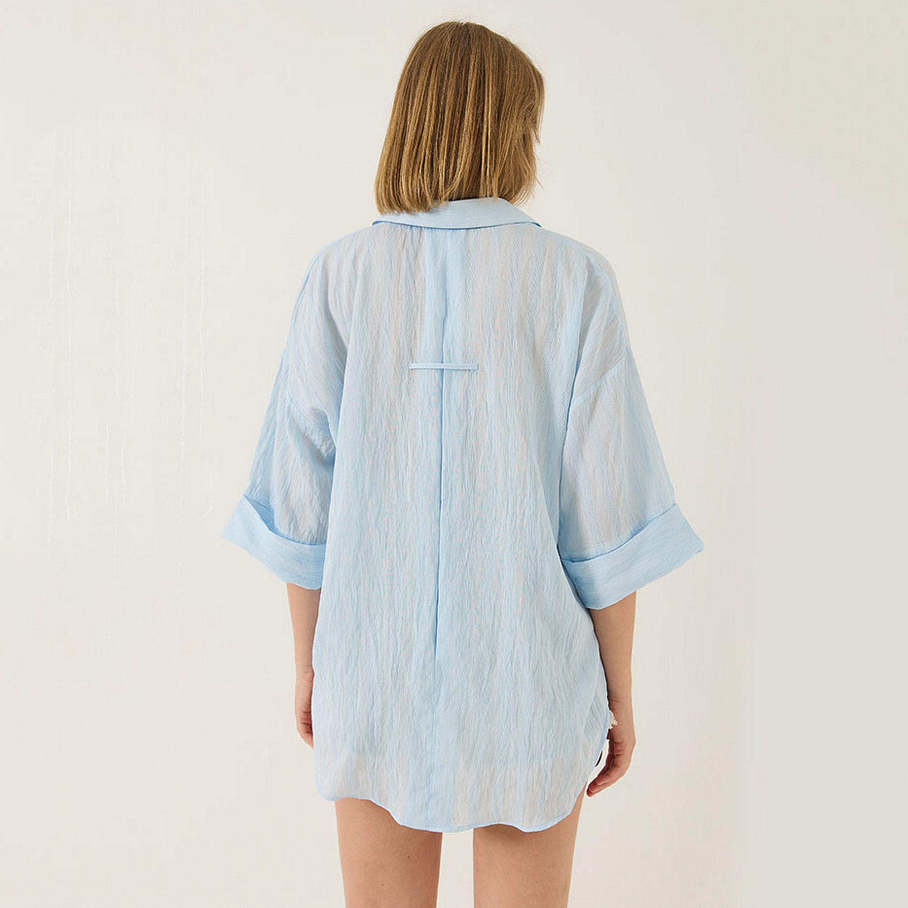 قميص نسائي مخطط، بأكمام منسدلة، أزرق من بيانكو لوتشي-women-clothing-shirtsandblouses-shirts-image-3