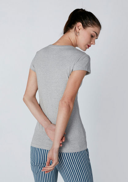 Round Neck T-Shirt with Cap Sleeves