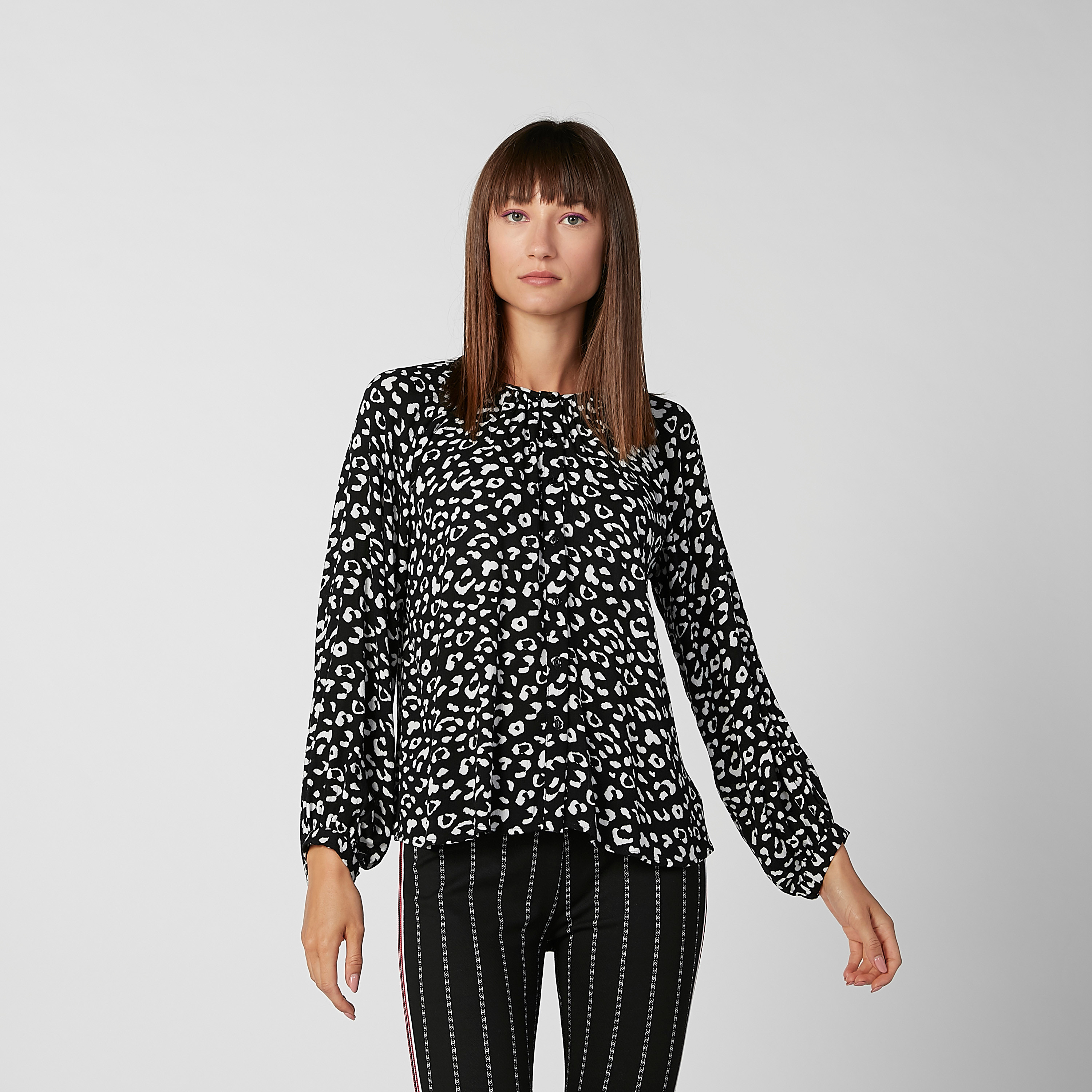 Printed Top with Round Neck and Long Sleeves-women-clothing-shirtsandblouses-blouses-image-2