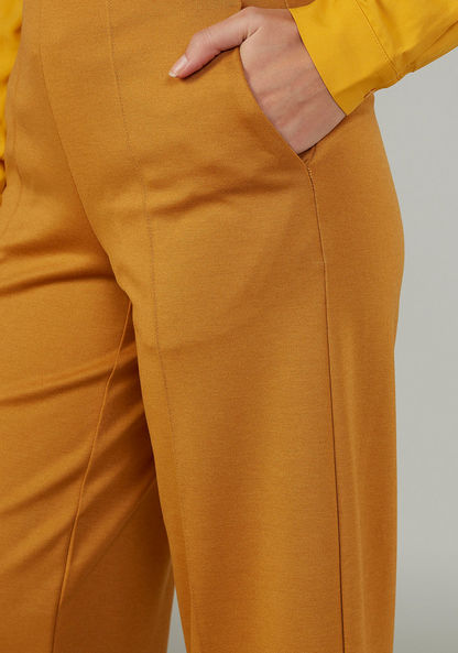 Plain Flexi Waist Culottes with Pocket Detail