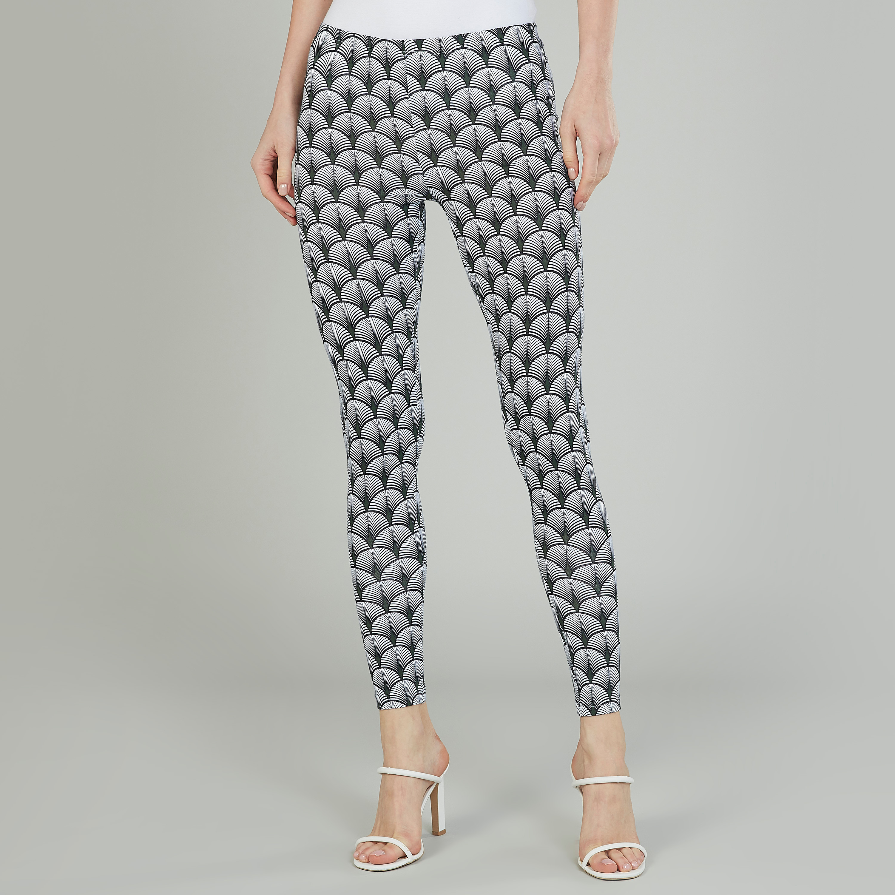 Shop Printed Leggings with Elasticised 