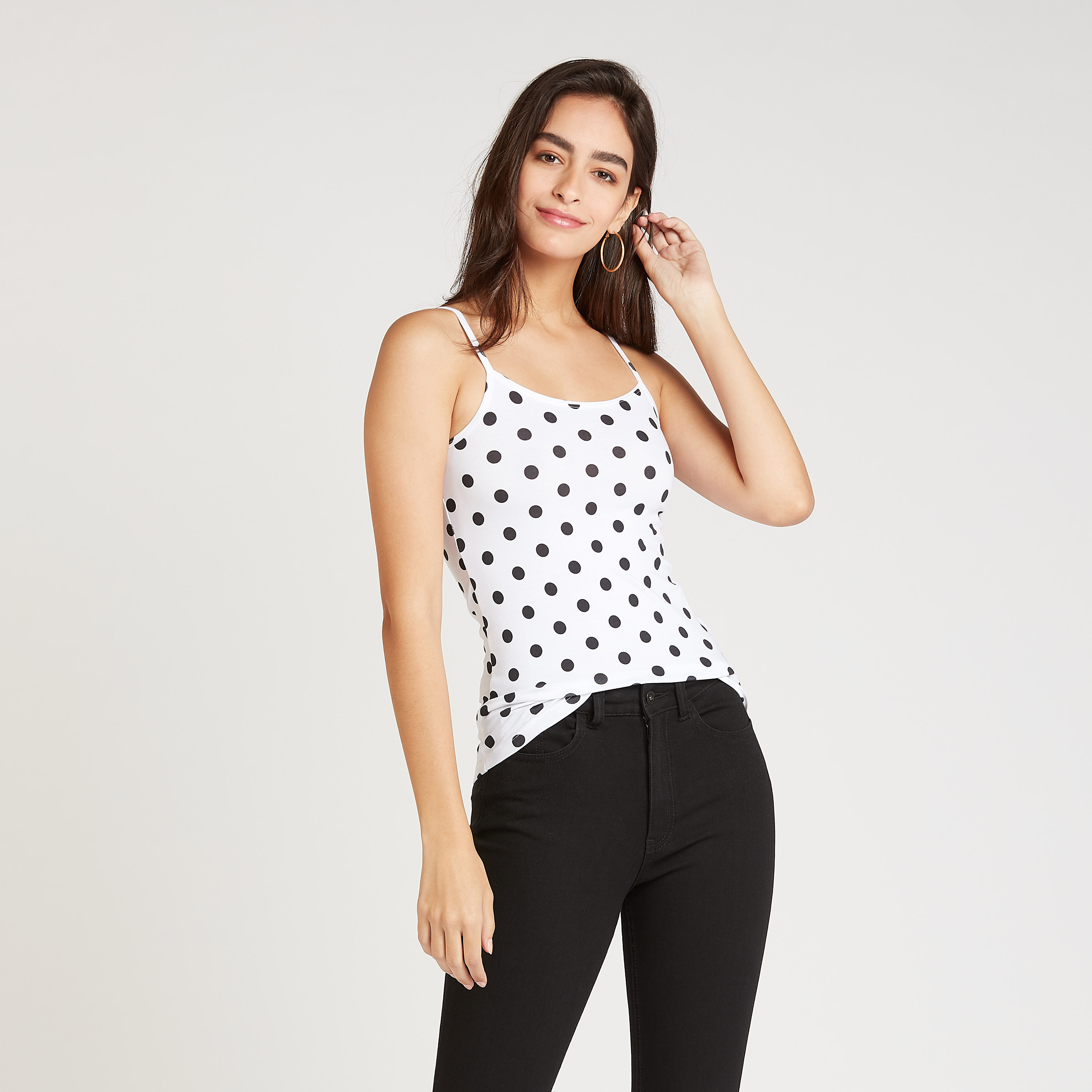 polka dot spaghetti strap top