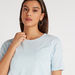 Solid Regular Fit Crew Neck T-shirt with Short Sleeves-T Shirts-thumbnailMobile-2