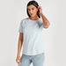 Solid Regular Fit Crew Neck T-shirt with Short Sleeves-T Shirts-thumbnailMobile-4