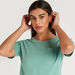 Solid Regular Fit Crew Neck T-shirt with Short Sleeves-T Shirts-thumbnailMobile-2