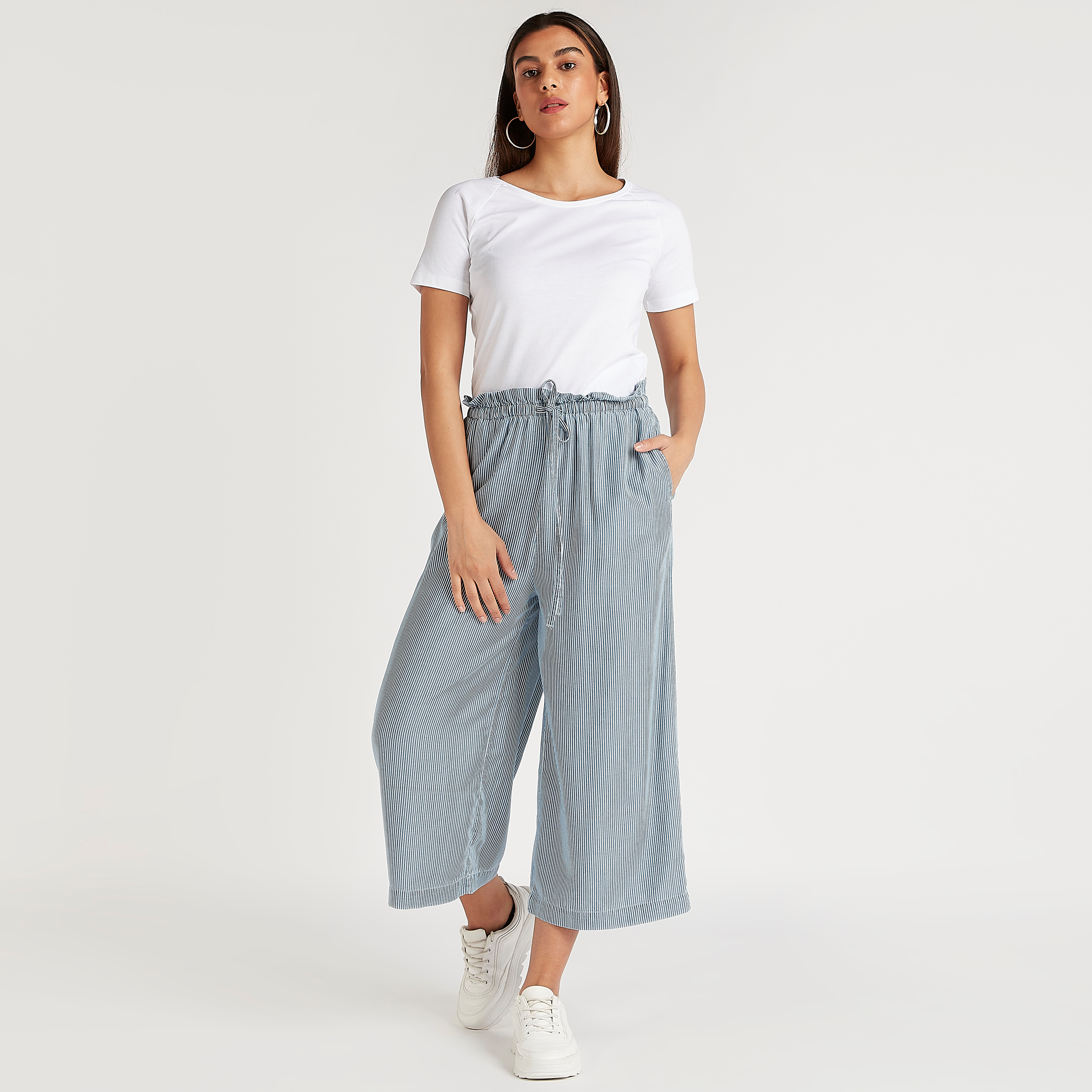 Solid T-shirt with Short Sleeves and Round Neck-women-clothing-tshirts-image-2