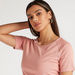 Solid T-shirt with Short Sleeves and Round Neck-T Shirts-thumbnailMobile-2