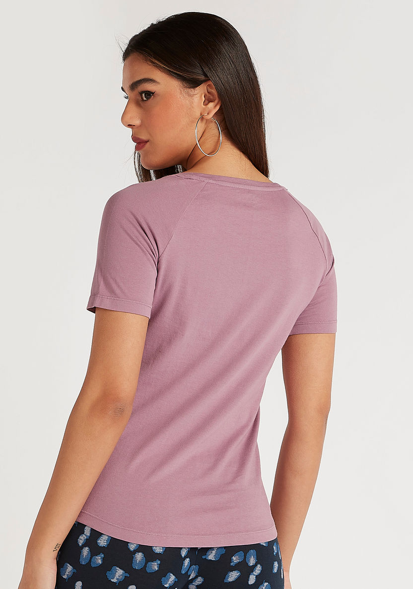 Solid T-shirt with Short Sleeves and Round Neck-T Shirts-image-3