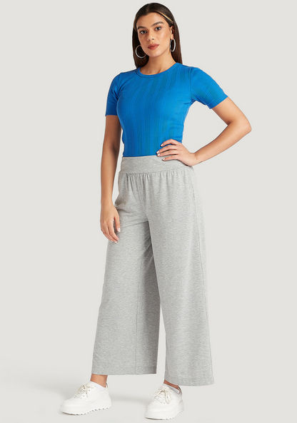Solid Flexi Waist Flared Pants with Elasticised Waistband